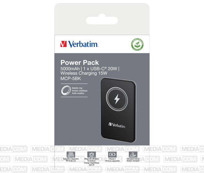 Akku Powerbank, 5.000mAh, MCP-5BK, schwarz Akku Powerbank, 5.000mAh, MCP-5BK, schwarz