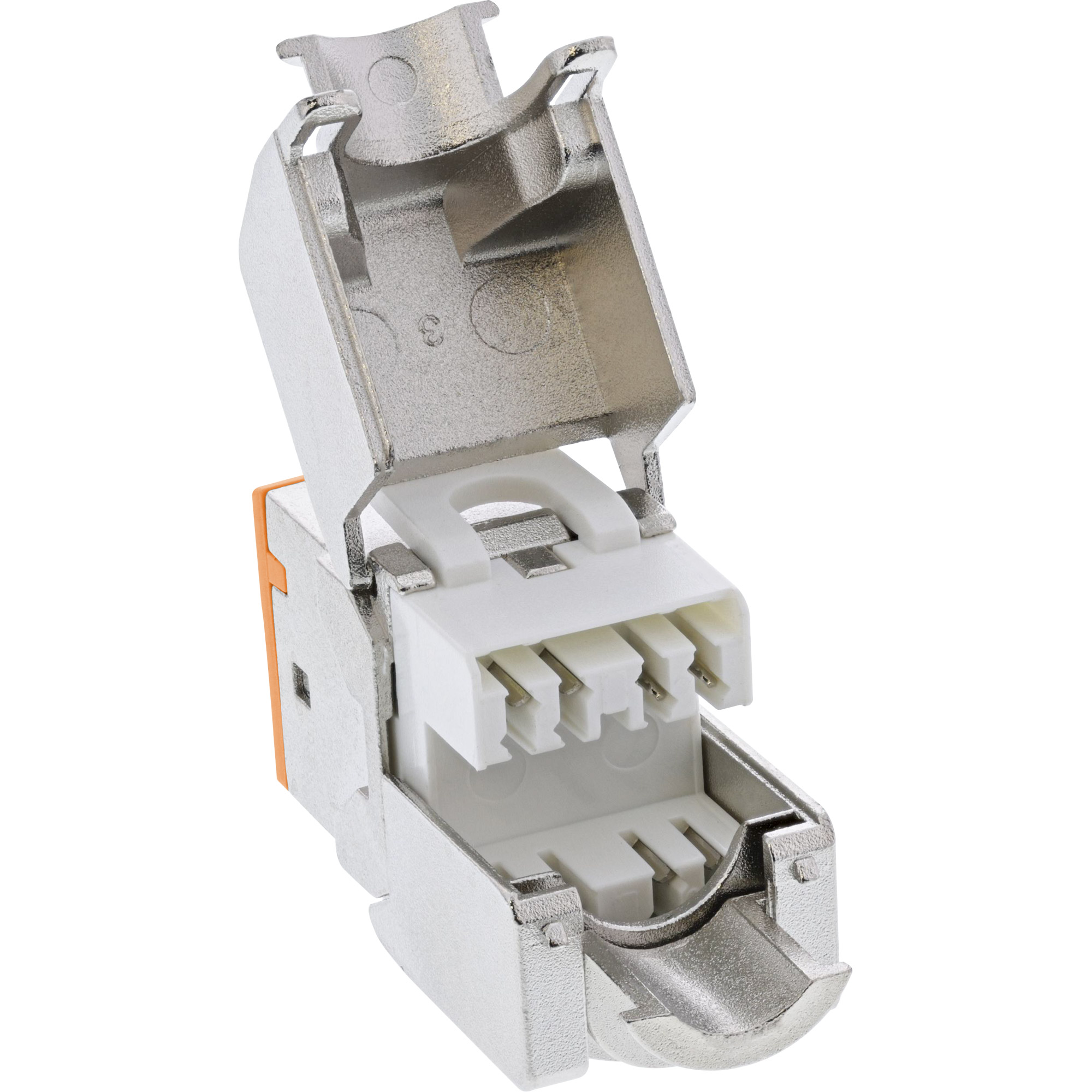 8x Inline® Keystone RJ45 Buchse, geschirmt, Cat.6A, orange