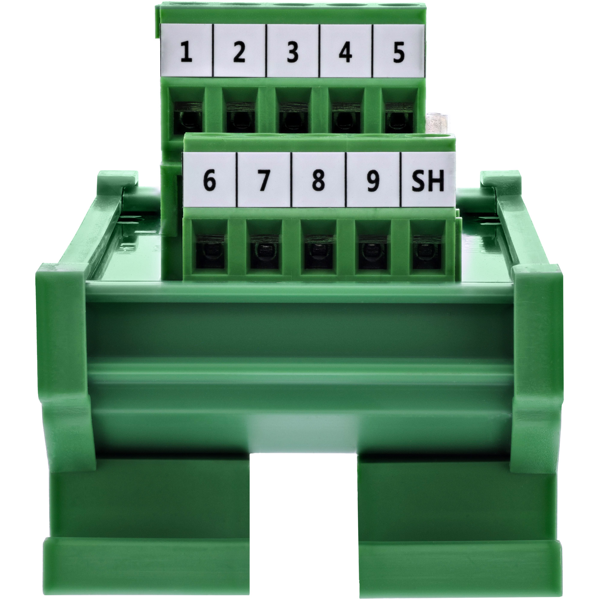 InLine® D-Sub 9 Terminalblock, Stecker / Buchse, Schraubklemme, Hutschiene