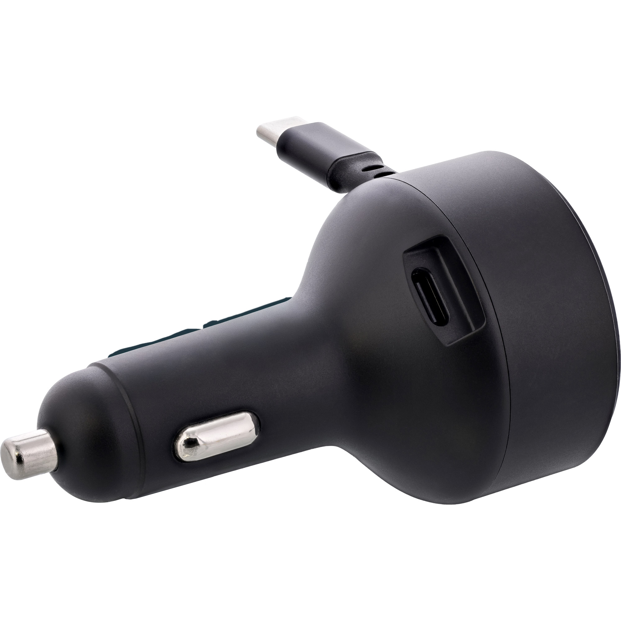 InLine® Dual USB-C KFZ Stromadapter 12/24V, ausziehbares Kabel + Buchse, 75W