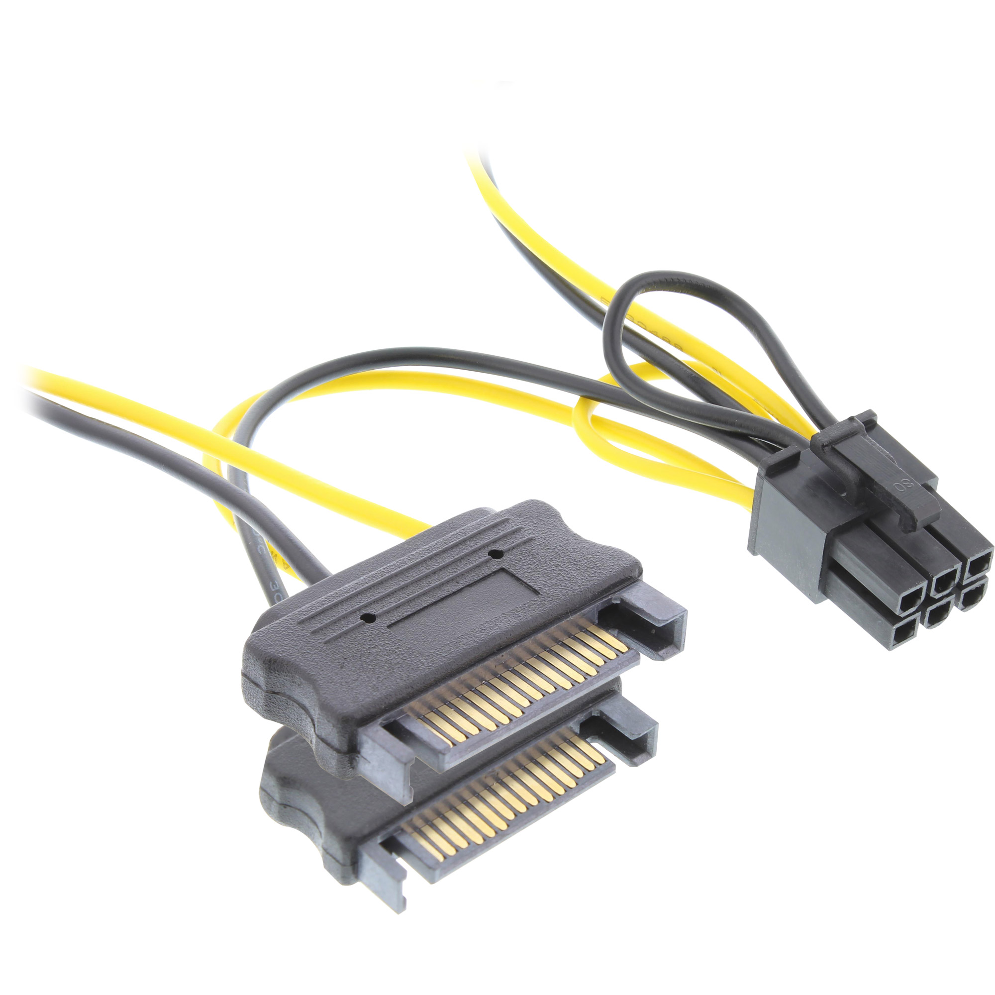 Inline® Stromadapter int., 2x SATA zu 6pol. für PCIe (PCI-Express) Grafikkarten