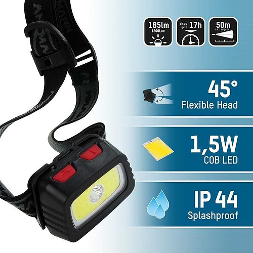 Ansmann Headlight HD200B 1600-0198