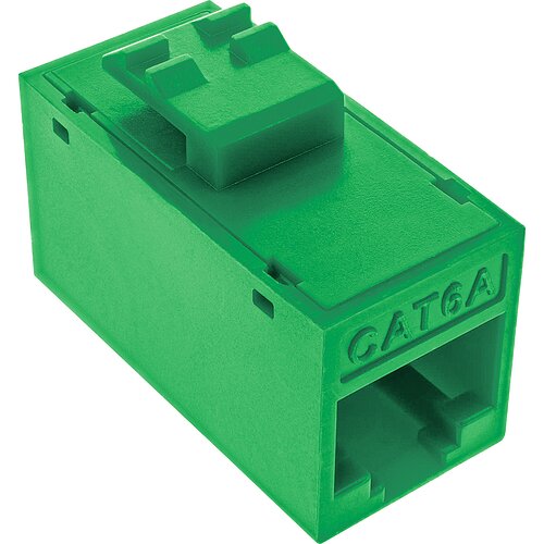 Inline® Keystone RJ45 Buchse/Buchse, ungeschirmt, Cat.6A, 8er Pack, grün