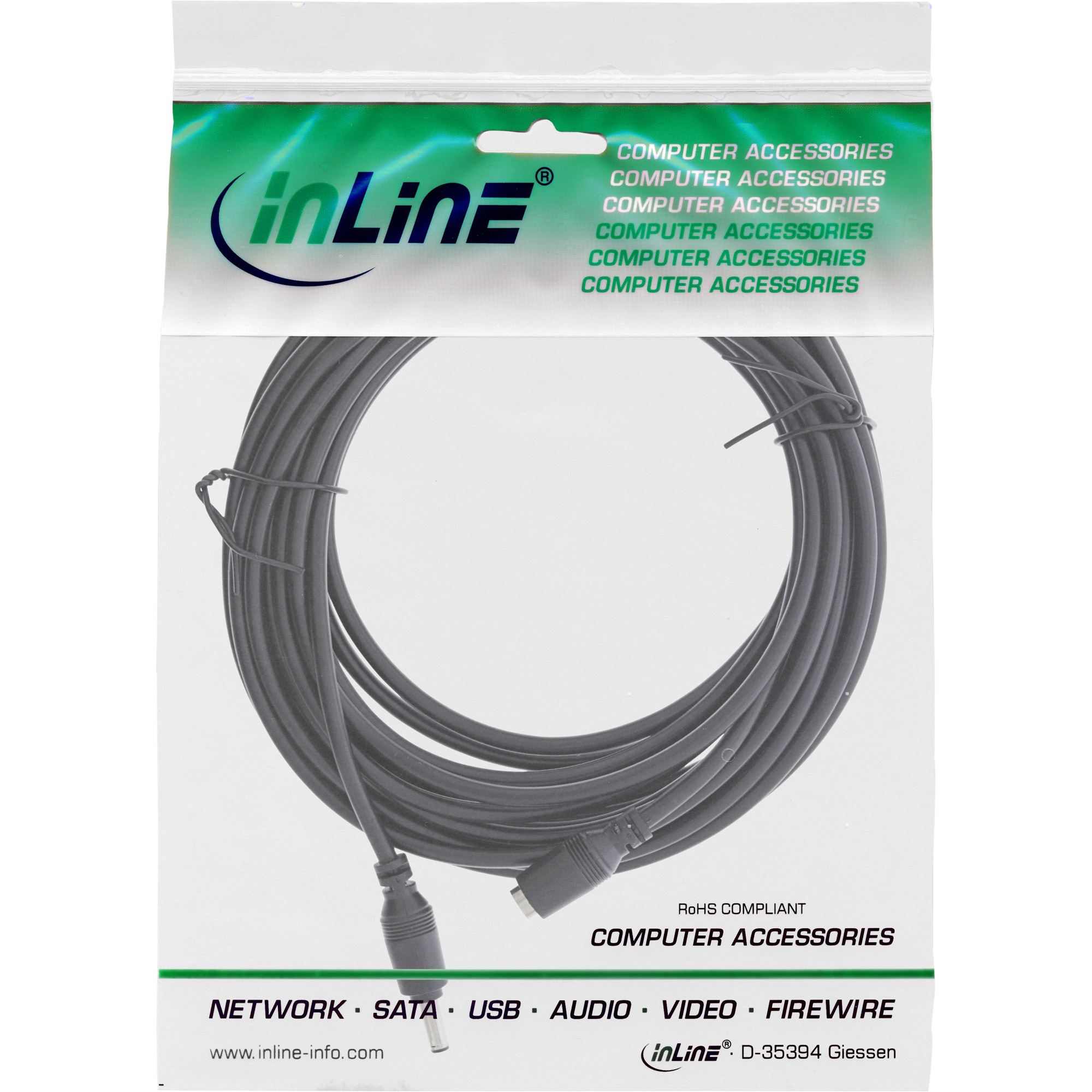 Inline® DC Stecker VerLängerungskabel für SmartHome außen-Kamera, 5m