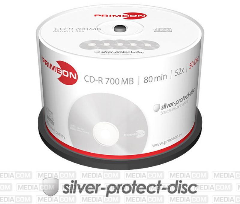 PRIMEON CD-R 80Min 700MB 50 Disc - silver-protect-disc Surface