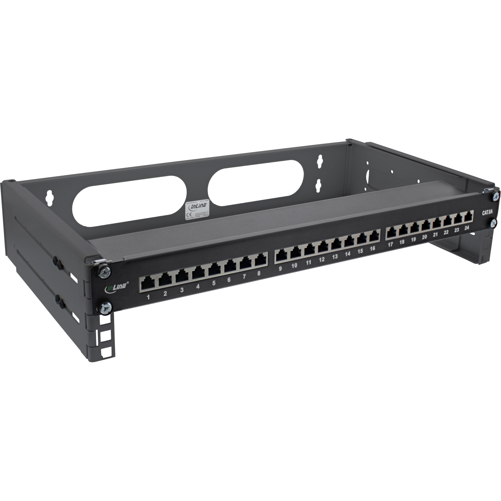 Inline® 19" Rack zur Wandmontage, 2HE, 24-40cm Tiefe, schwarz