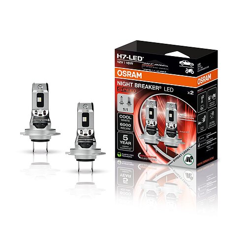 OSRAM H7 NIGHT BREAKER LED SPEED StVZO-Konforme LED-Nachrüstlampe 2er Paket