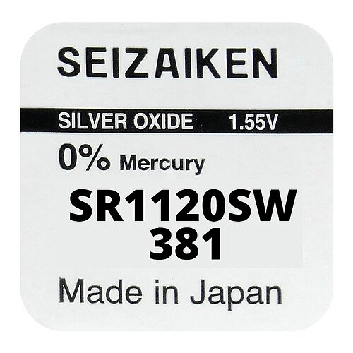 1x SR1120SW SR55 381 Silberoxid Batterie Seizaiken 1,55 V