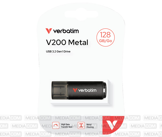 USB 3.2 Stick 128GB, V200 Metal, schwarz