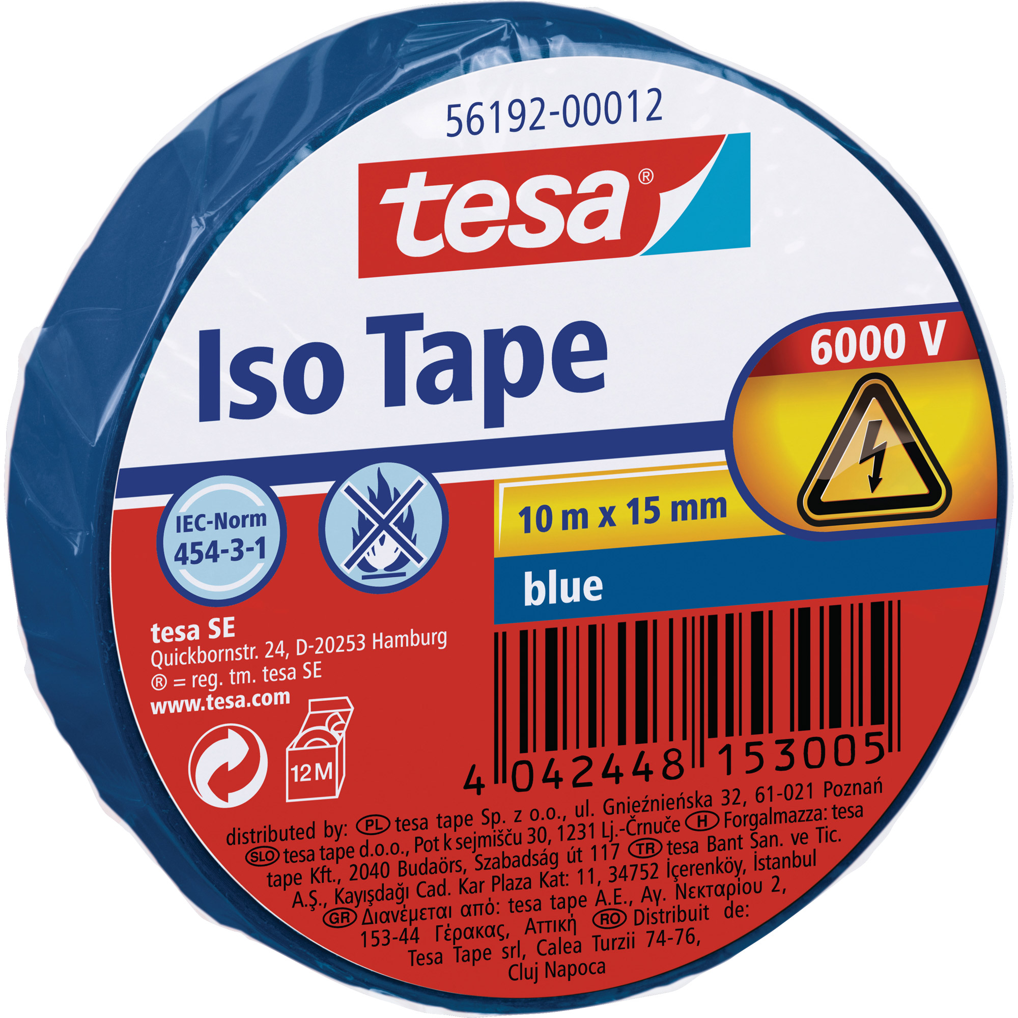 tesa Isolierklebeband, 10m x 15mm, blau tesa Isolierklebeband, 10m x 15mm, blau