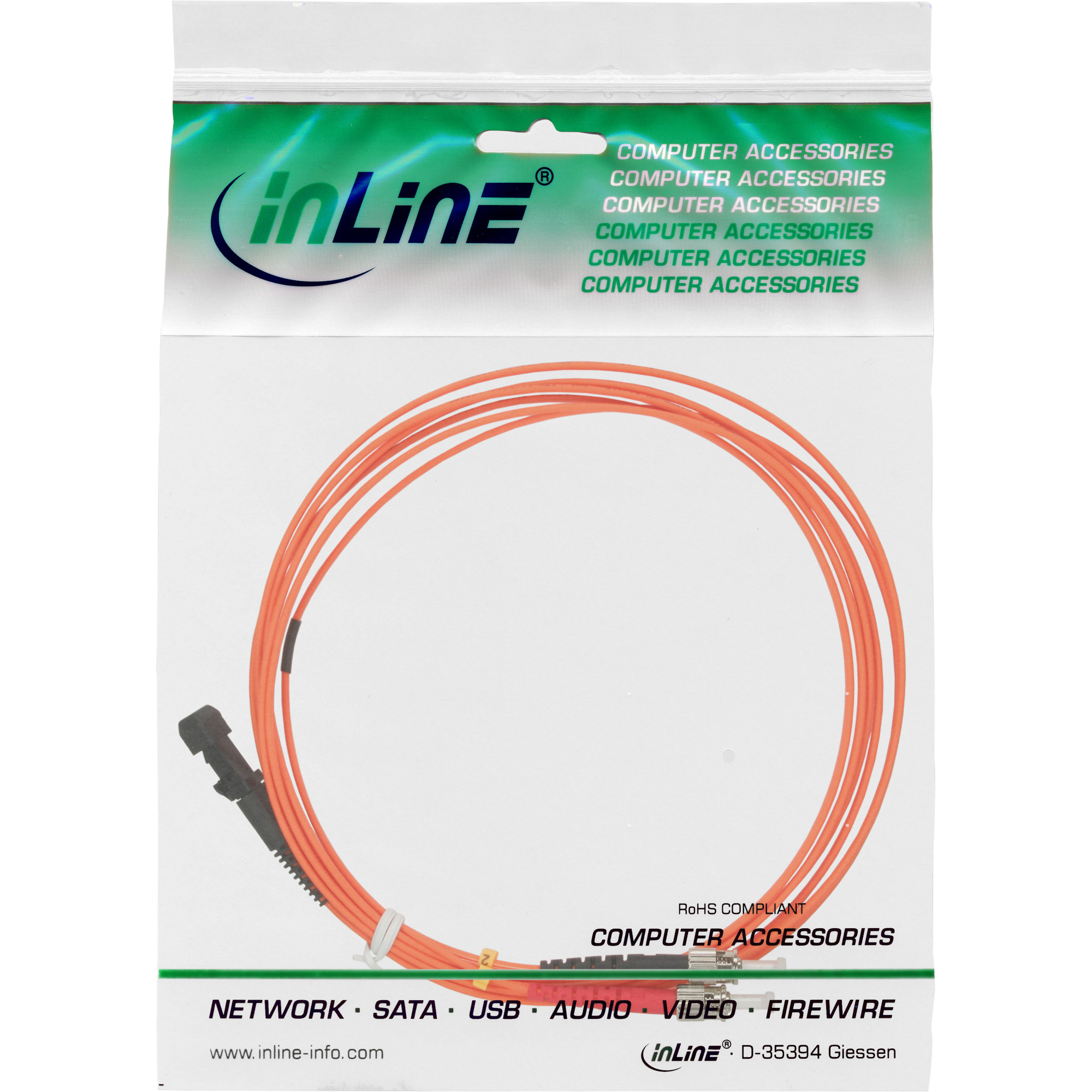 2m - Inline® LWL Duplex Kabel, MTRJ/ST, 50/125µm, OM2
