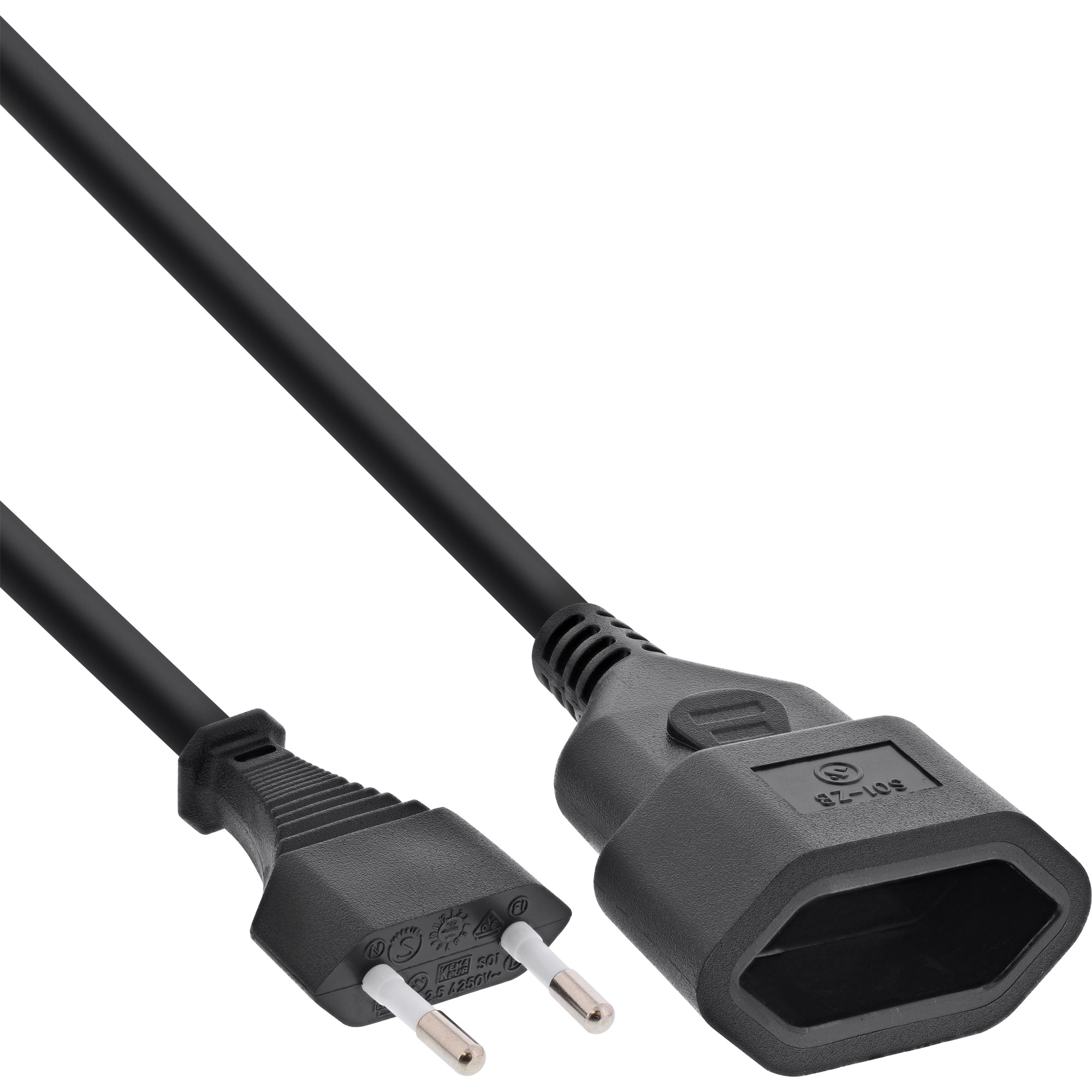 Inline® Euro-VerLängerung, Eurostecker an Eurokupplung, schwarz, 3m Inline® Euro-VerLängerung, Eurostecker an Eurokupplung, schwarz, 3m