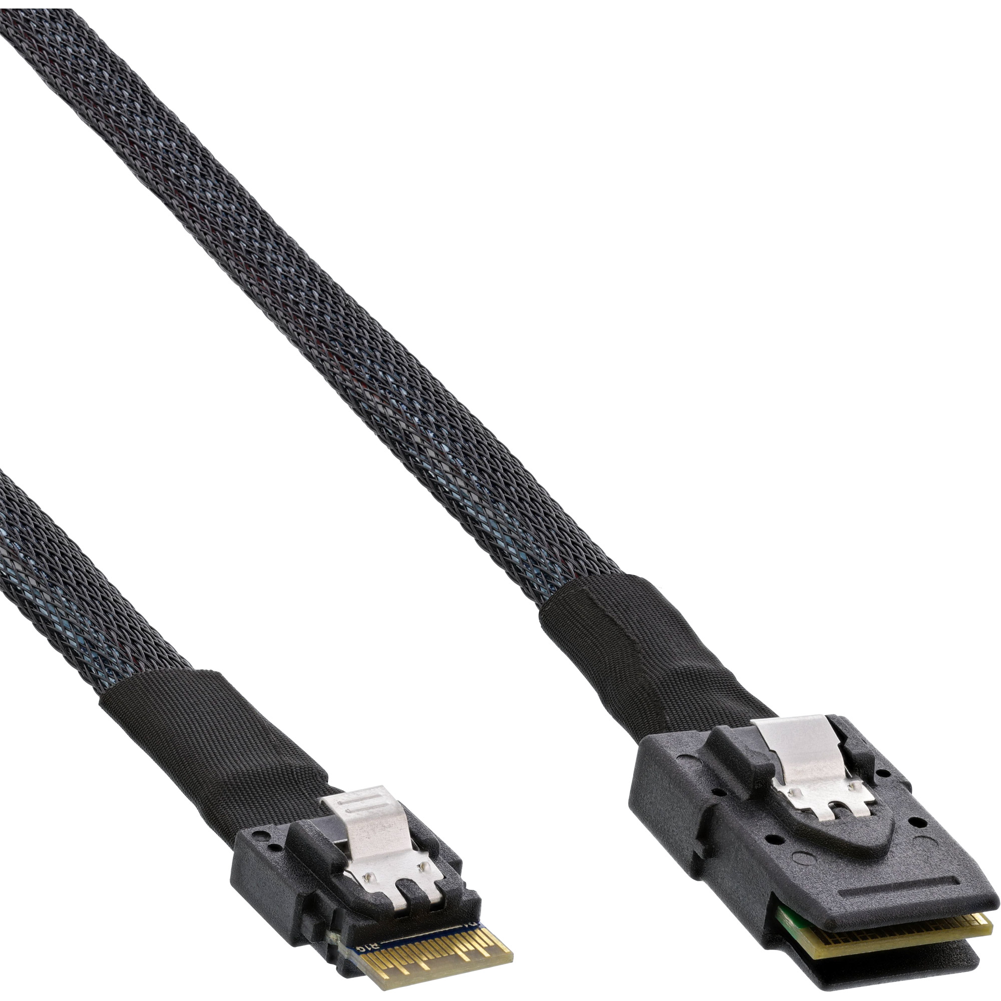 Inline® Slim SAS Kabel, SFF-8654 zu Mini SAS SFF-8087, 12Gb/s, 1m