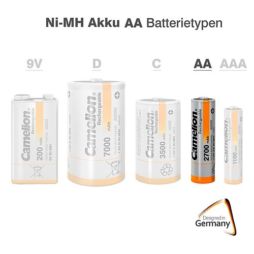 2x Camelion NiMH AA Mignon 2700mAh HR6 Classic Akku mit Aufbewahrungsbox