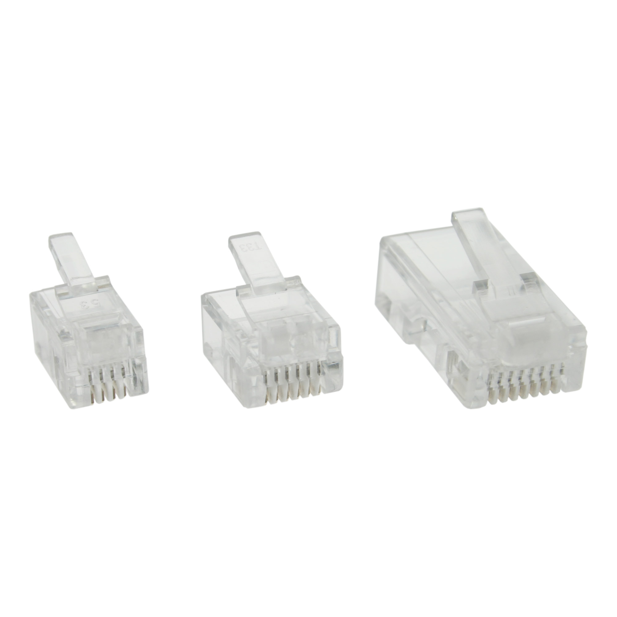 100x Inline® Modularstecker, 6P6C RJ12 zum Crimpen auf Flachkabel