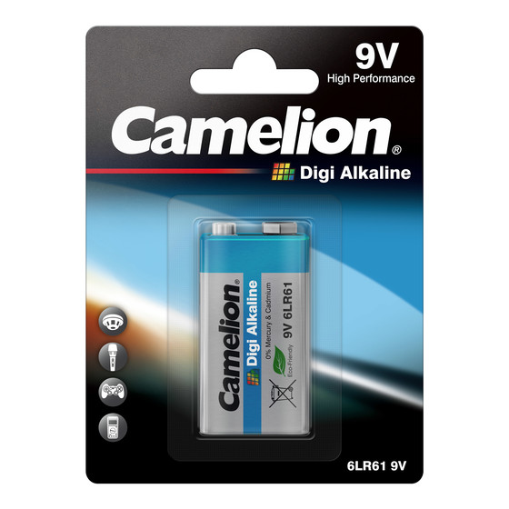 Camelion Digi 9V Block 6LR61 Alkaline Batterie - 1er Blisterkarte