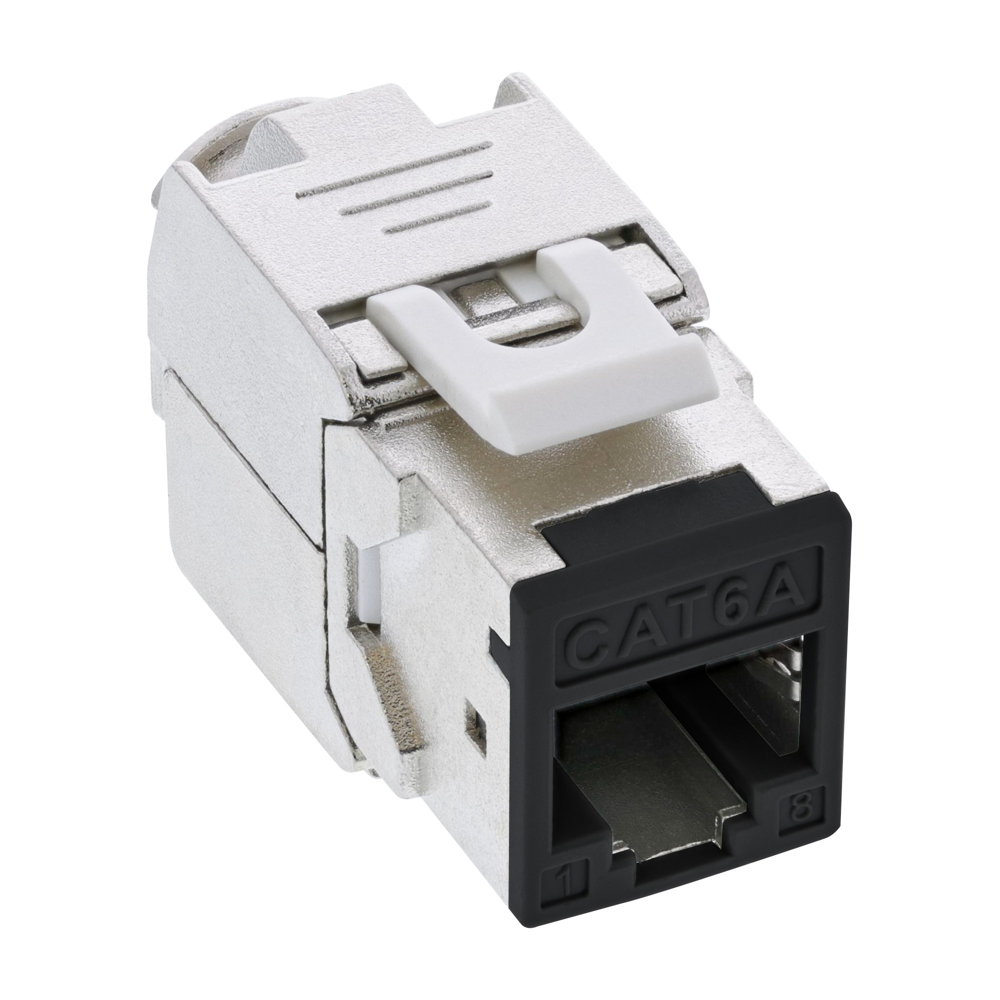 8x Inline® Keystone RJ45 Buchse, geschirmt, Cat.6A, schwarz