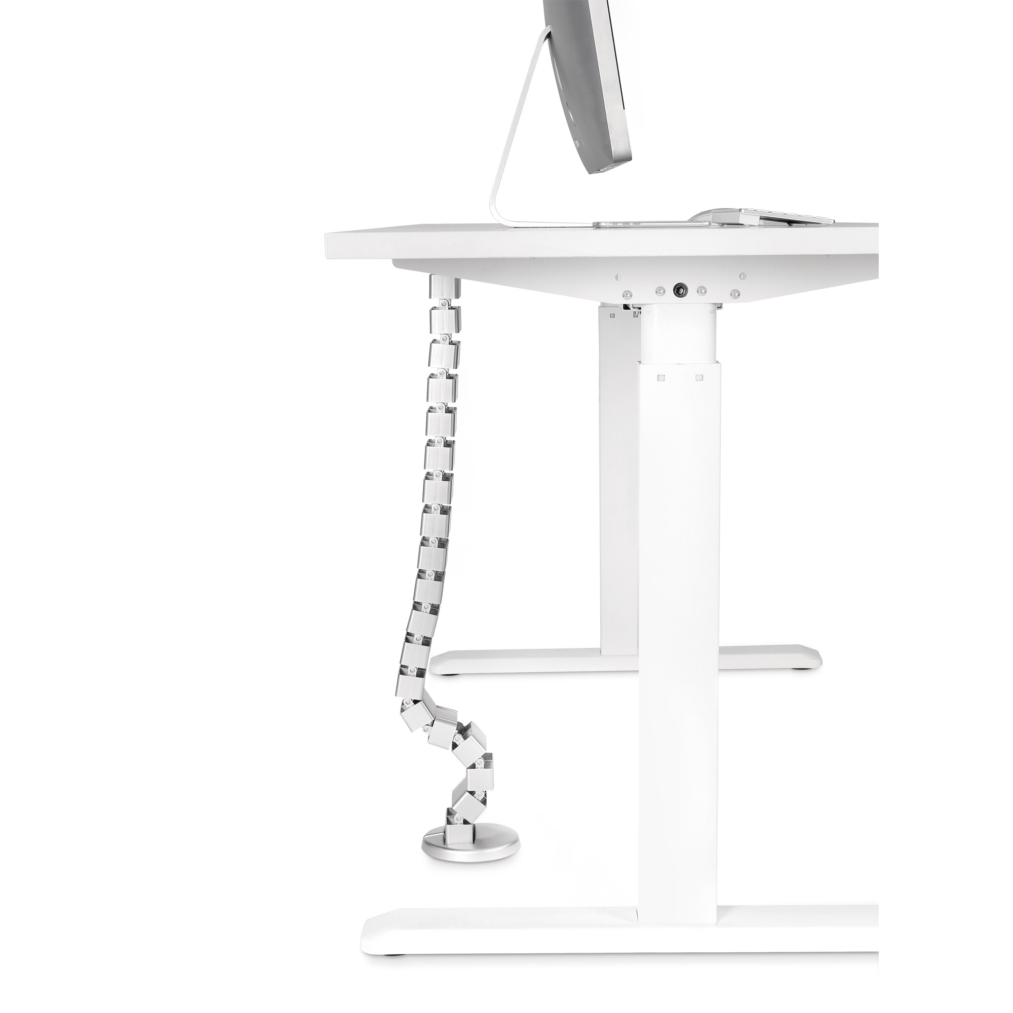 Inline® Kabelkanal flexibel für Höhenverstellbare Tische, 4 Kammern, grau