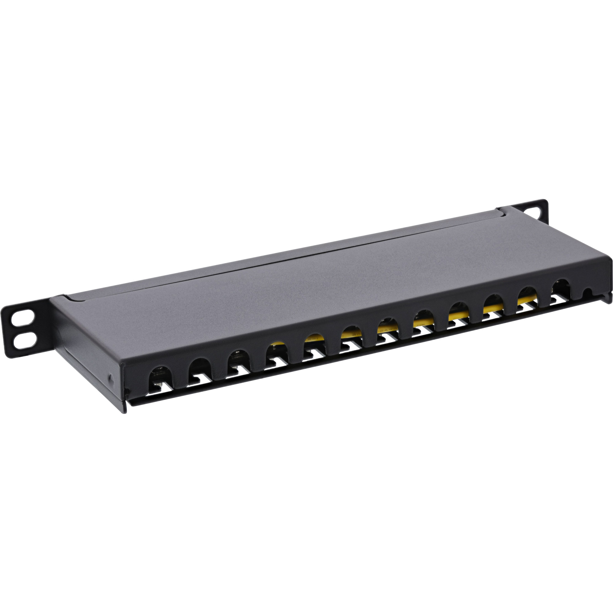 Inline® Patchfeld Cat.6A 12-fach 10" 0,5HE schwarz, RAL9005