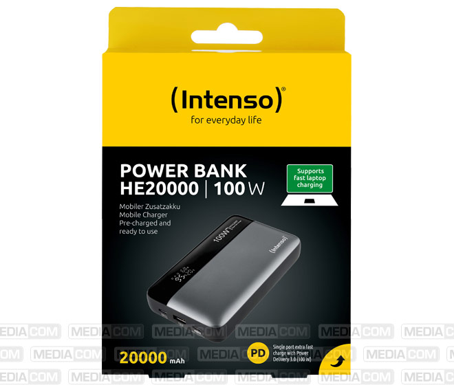 Akku Powerbank, 20.000mAh, HE20000, grau-schwarz Akku Powerbank, 20.000mAh, HE20000, grau-schwarz