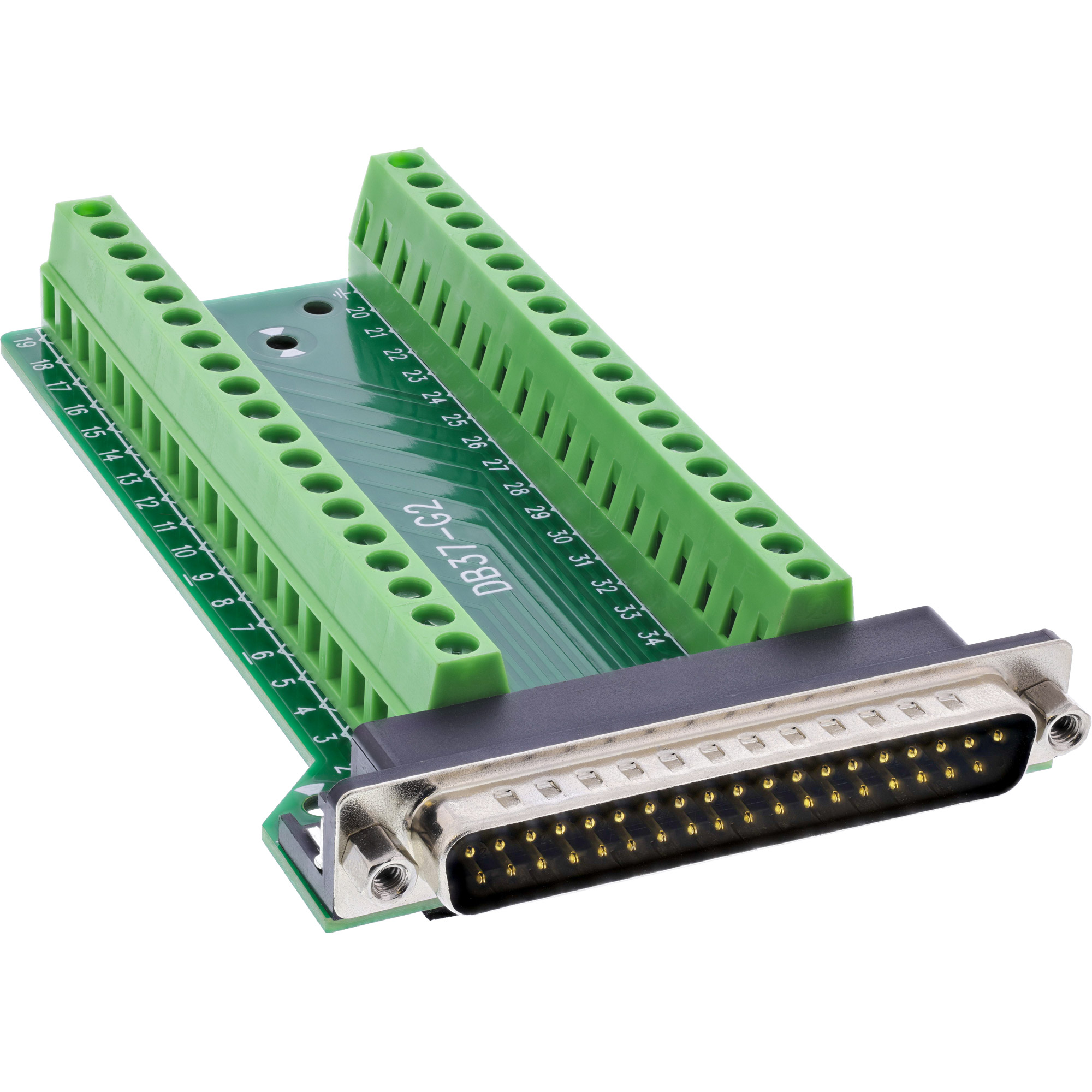 InLine® D-Sub 37 Terminalblock, Stecker, 2-reihig, Schraubklemme, seitlich