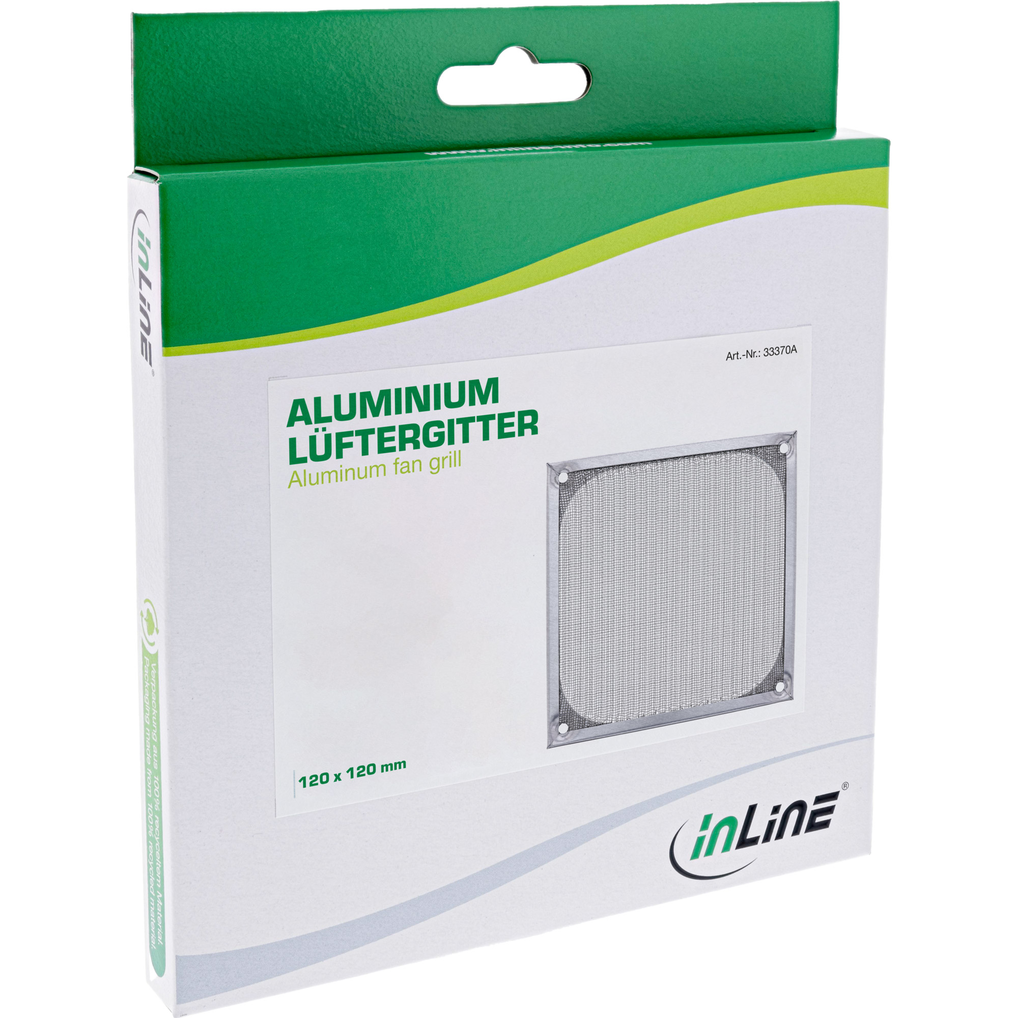 Inline® Lüftergitter, Aluminium Filter, 120x120mm