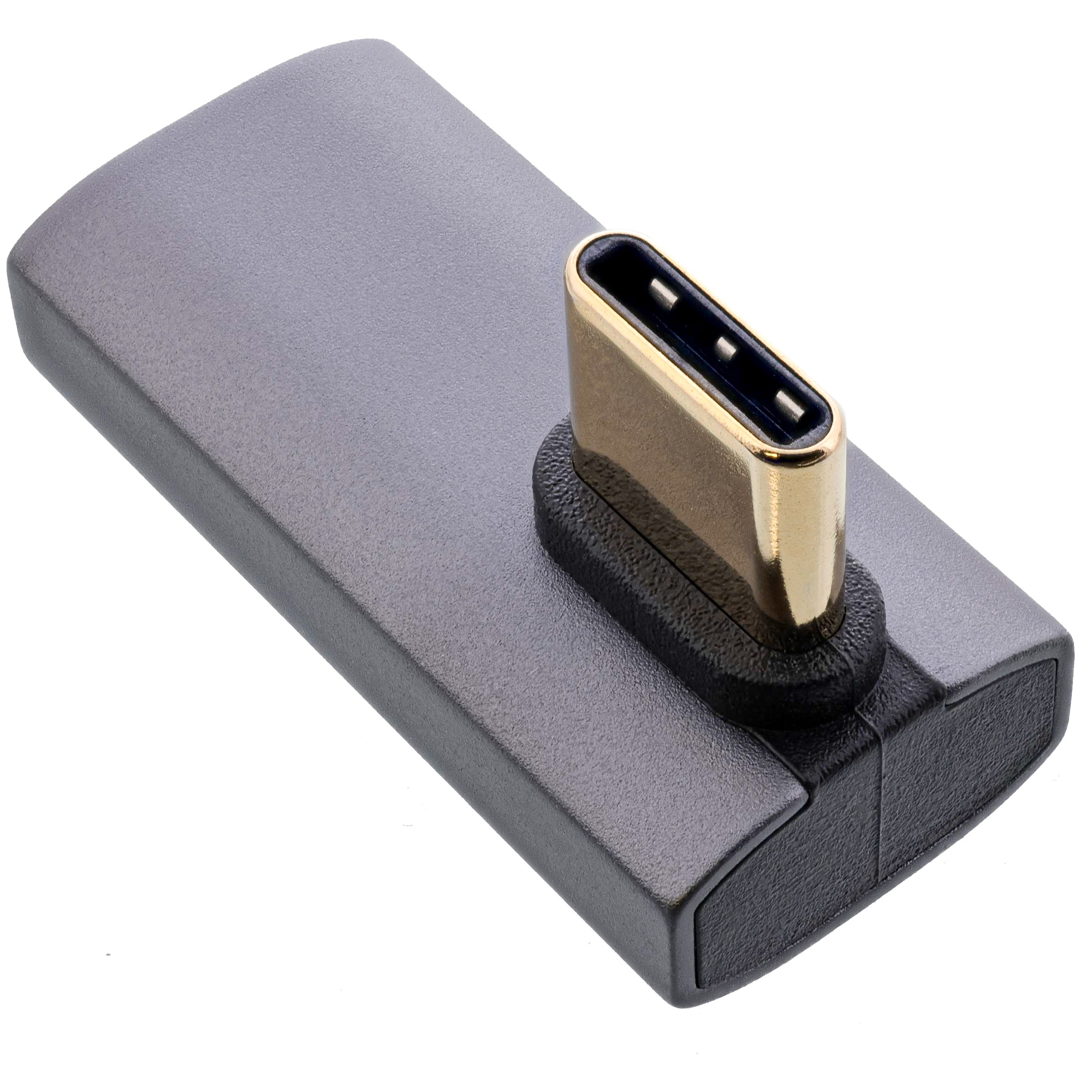 InLine® USB4 Adapter, USB-C Stecker/Buchse vertikal rechts/links gewinkelt, grau InLine® USB4 Adapter, USB-C Stecker/Buchse vertikal rechts/links gewinkelt, grau