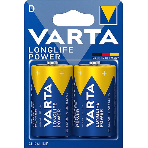 Varta Longlife Power Mono D LR20 Alkaline Batterie - 2er Verpackung
