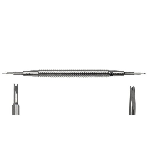 Bergeon 7767-SF Federstegwerkzeug Edelstahl Inox- 145 mm lang Griff mit speziellem Profil