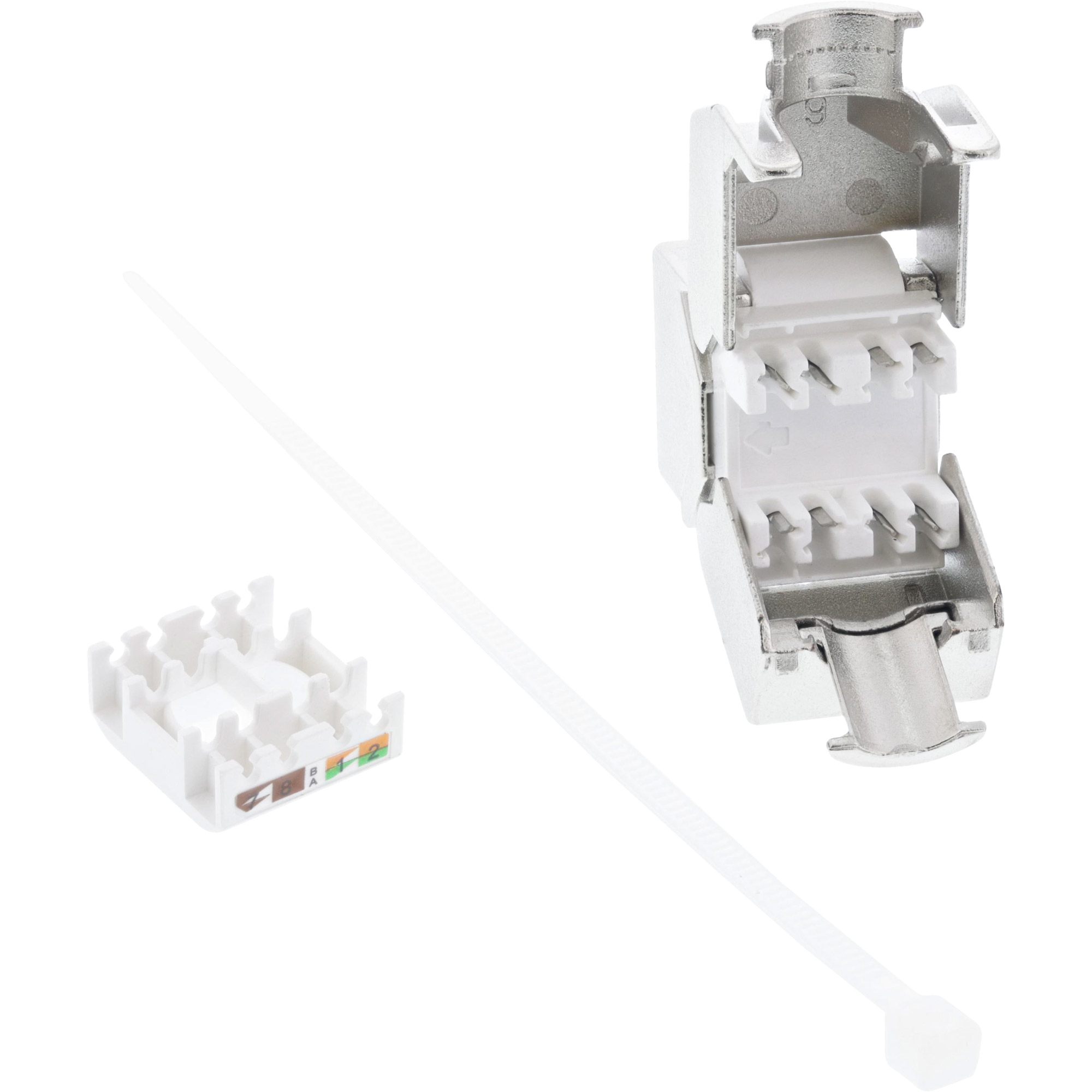 Inline® Keystone RJ45 Buchse, SNAP-In, Cat.6a, mit Staubschutz blau
