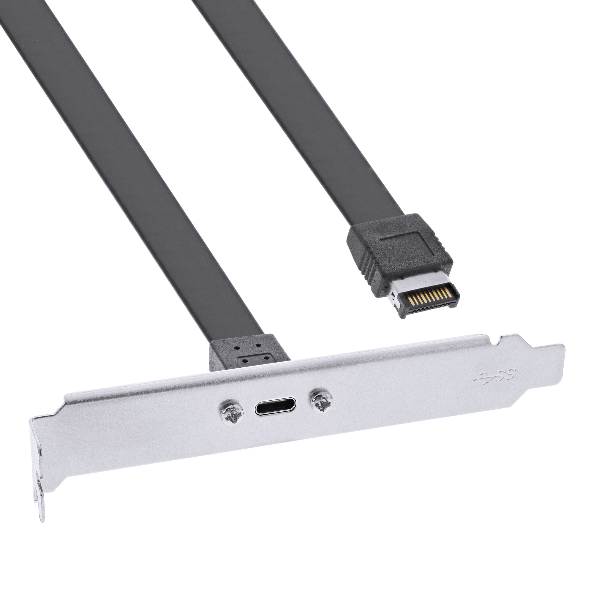 Inline® PCI Slotblende, USB-C zu USB 3.2 Frontpanel Key-A intern, 0,5m