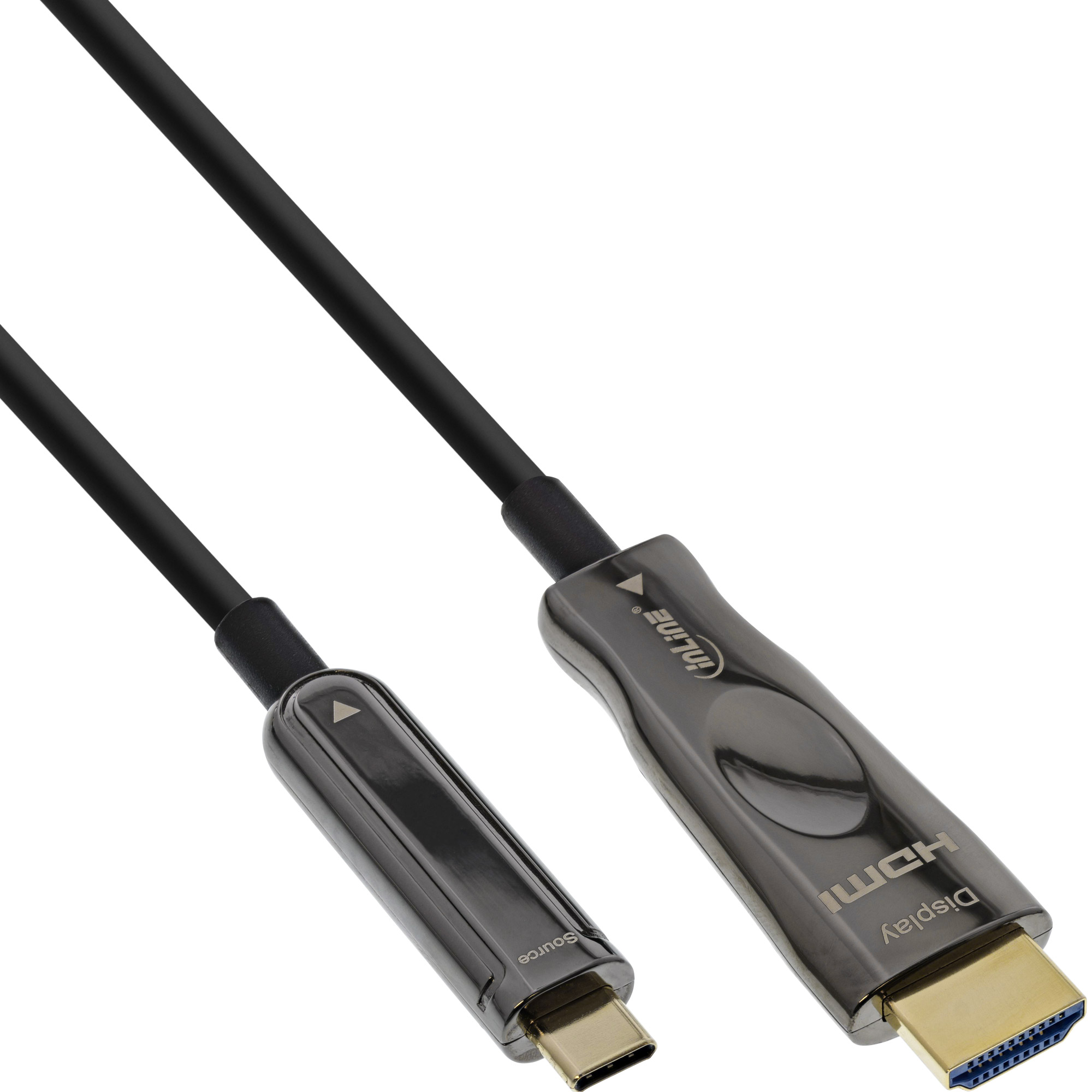 Inline® USB Display AOC Kabel, USB-C Stecker zu HDMI Stecker, 50m