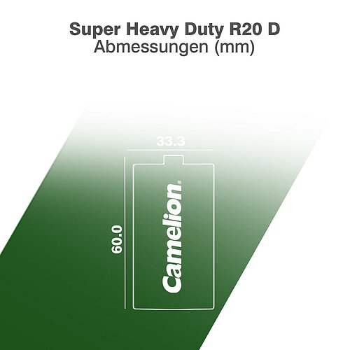 2x Camelion Super Heavy Duty Mono D R20 Zink Kohle Batterie