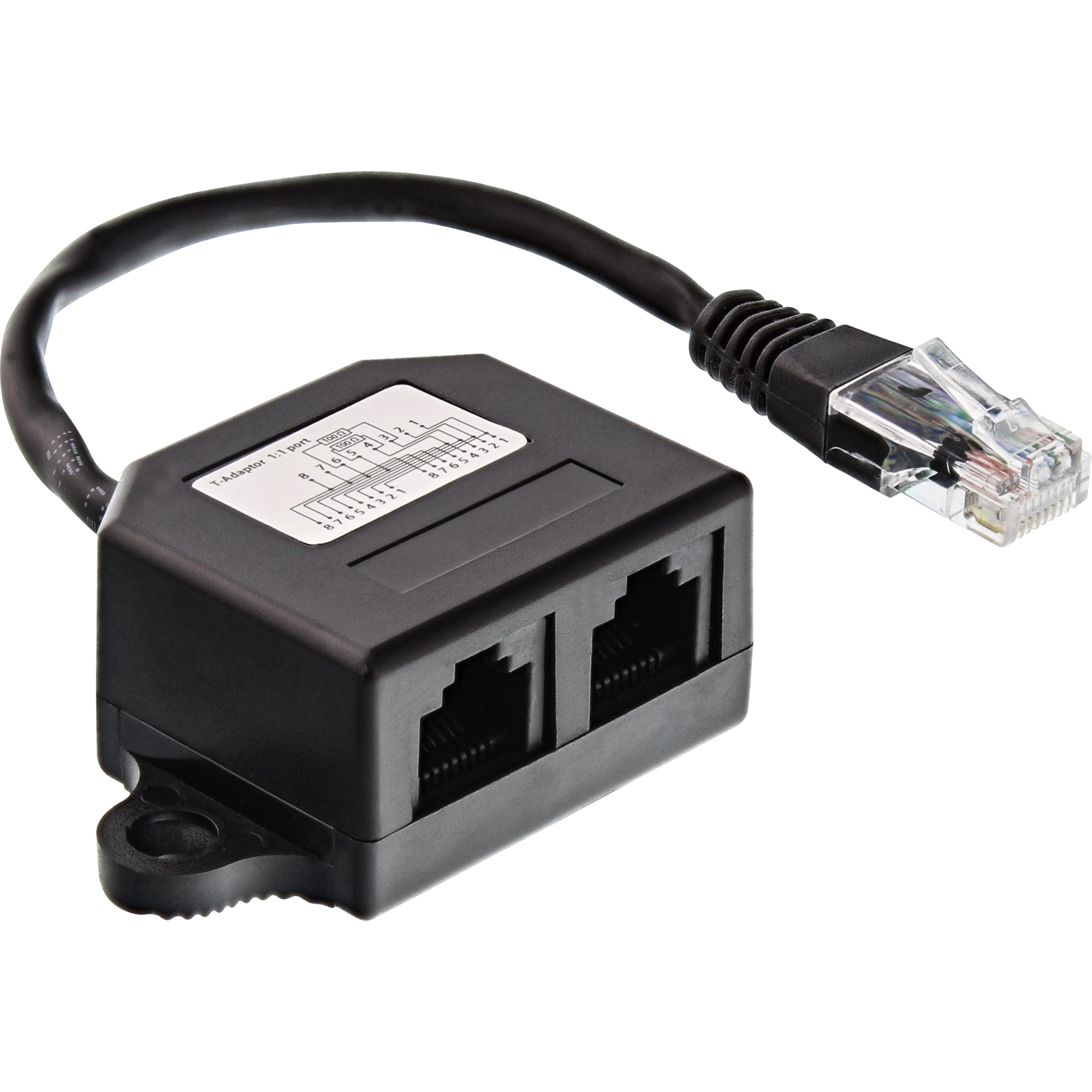Inline® ISDN Verteiler, 2x RJ45 BU, 15cm Kabel, mit Endwiederständen, montierbar