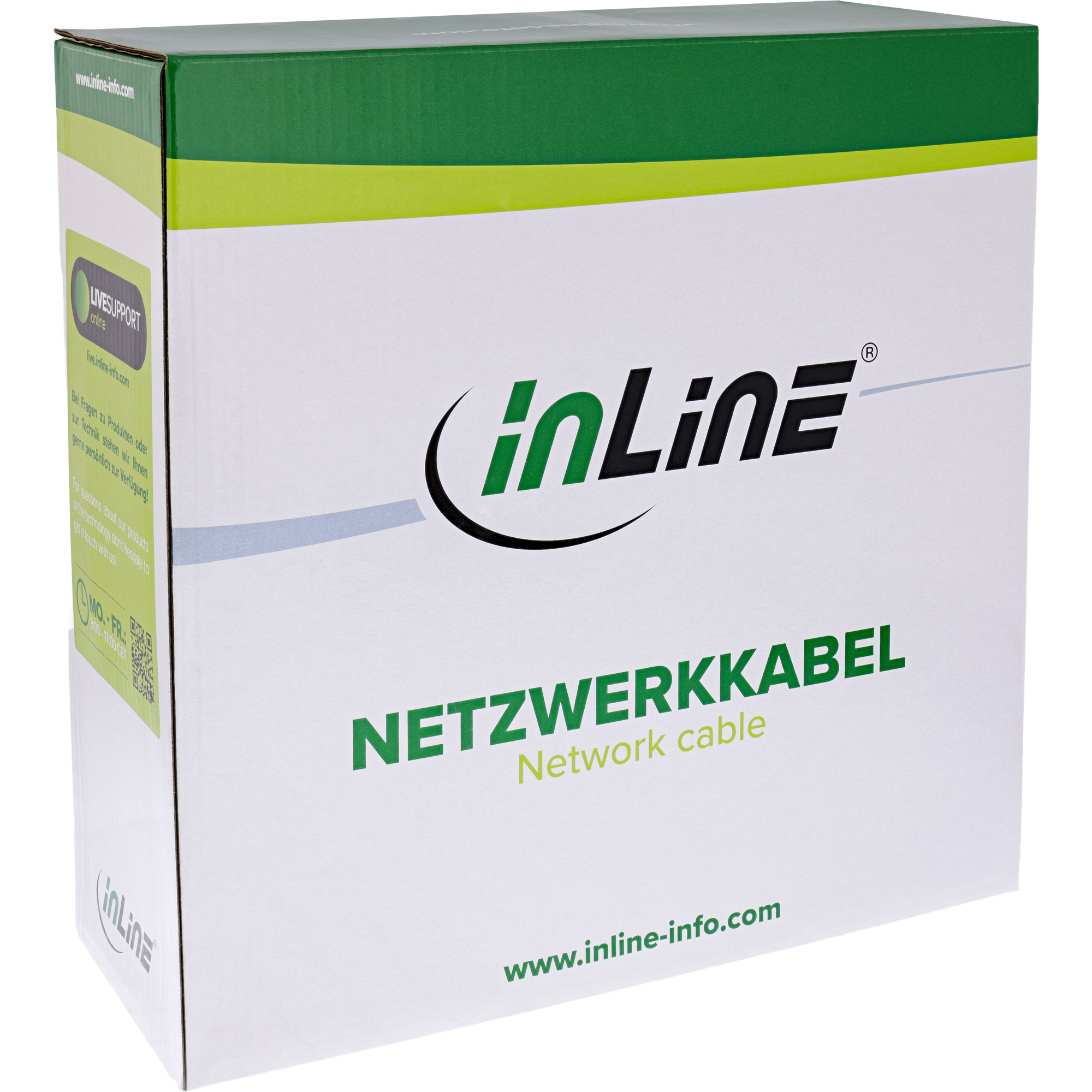 100m - Inline® Patchkab., S/FTP (PiMf), Cat.6A, 500MHz, halogenfrei, Kupfer, weiß