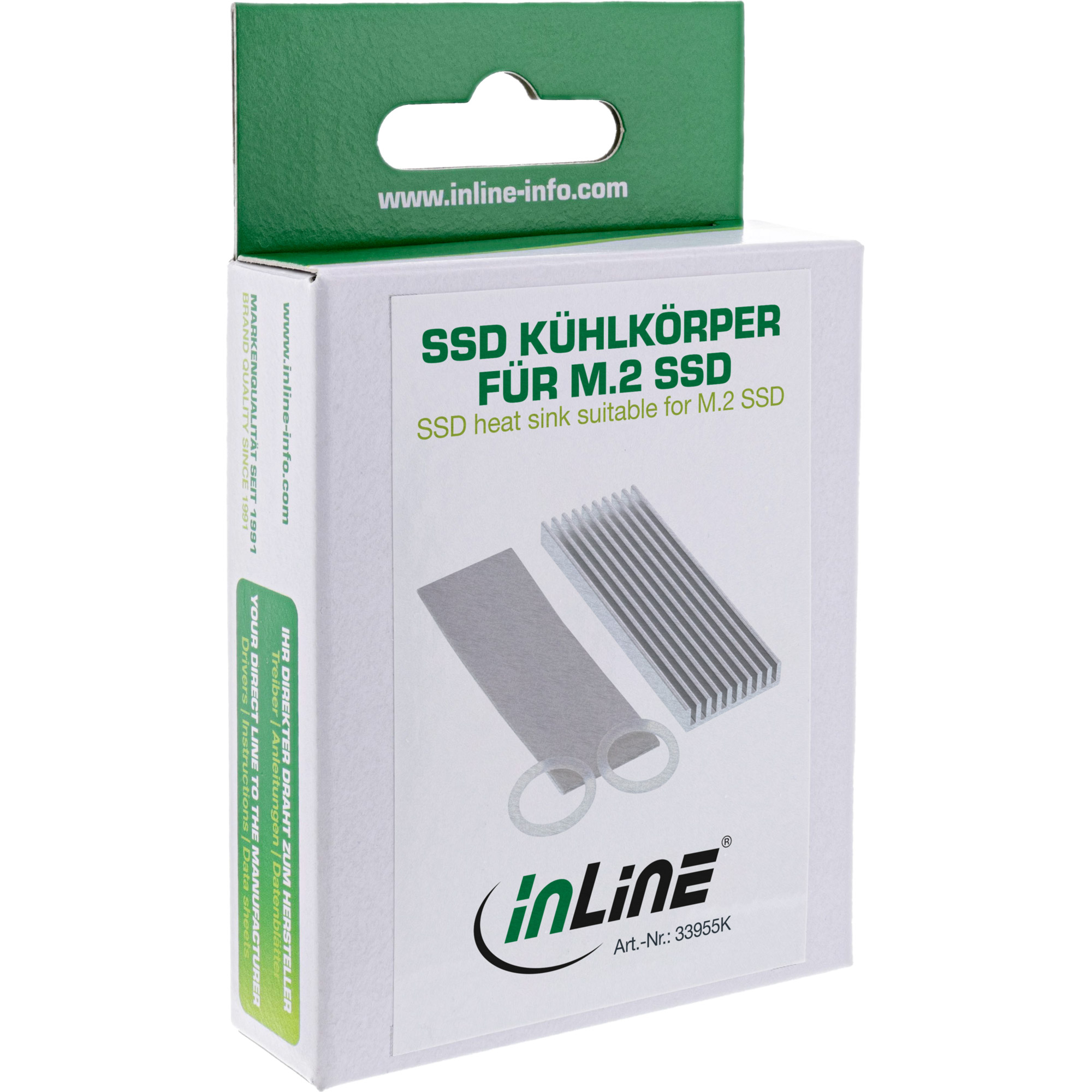 Inline® SSD-Kühler, Kühlrippen / Kühlkörper für M.2 SSD passend