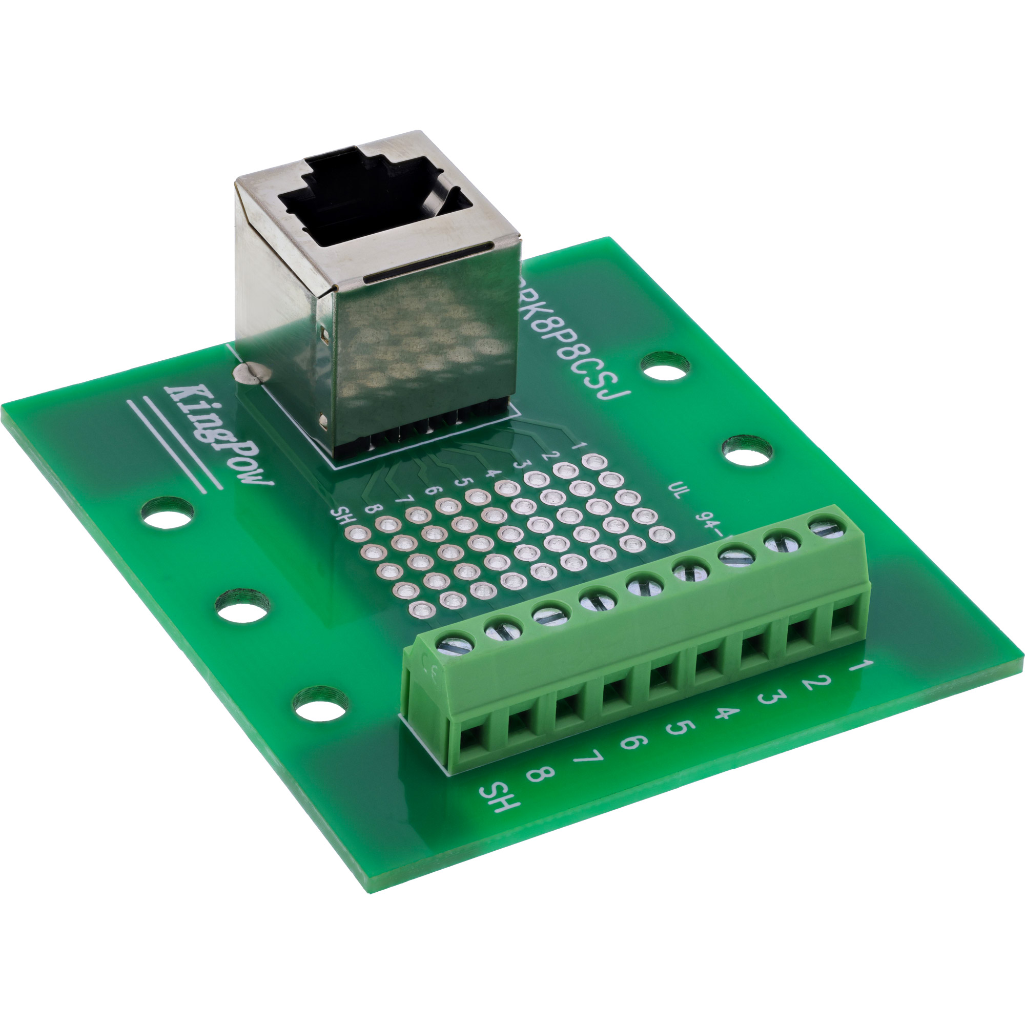 InLine® Terminalblock, RJ45 Buchse, gewinkelt oben, für Hutschiene