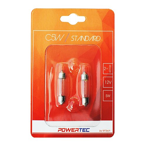 Powertec Standard C5W 36mm SV8,5-8 12V Blister 2 Stück