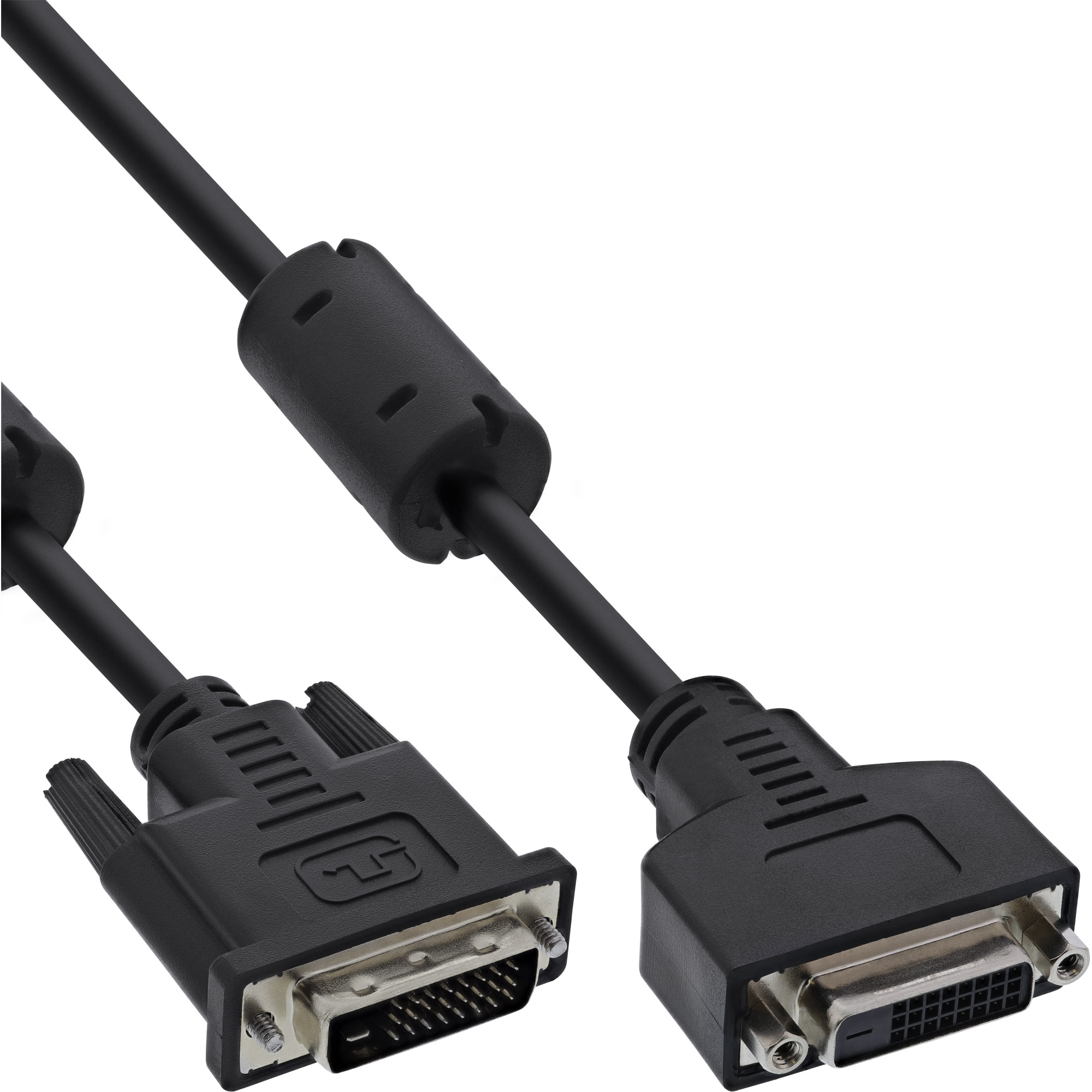 Inline® DVI-D VerLängerung, Dual Link 24+1 ST auf 24+1 BU, 2 Ferrite, 2m