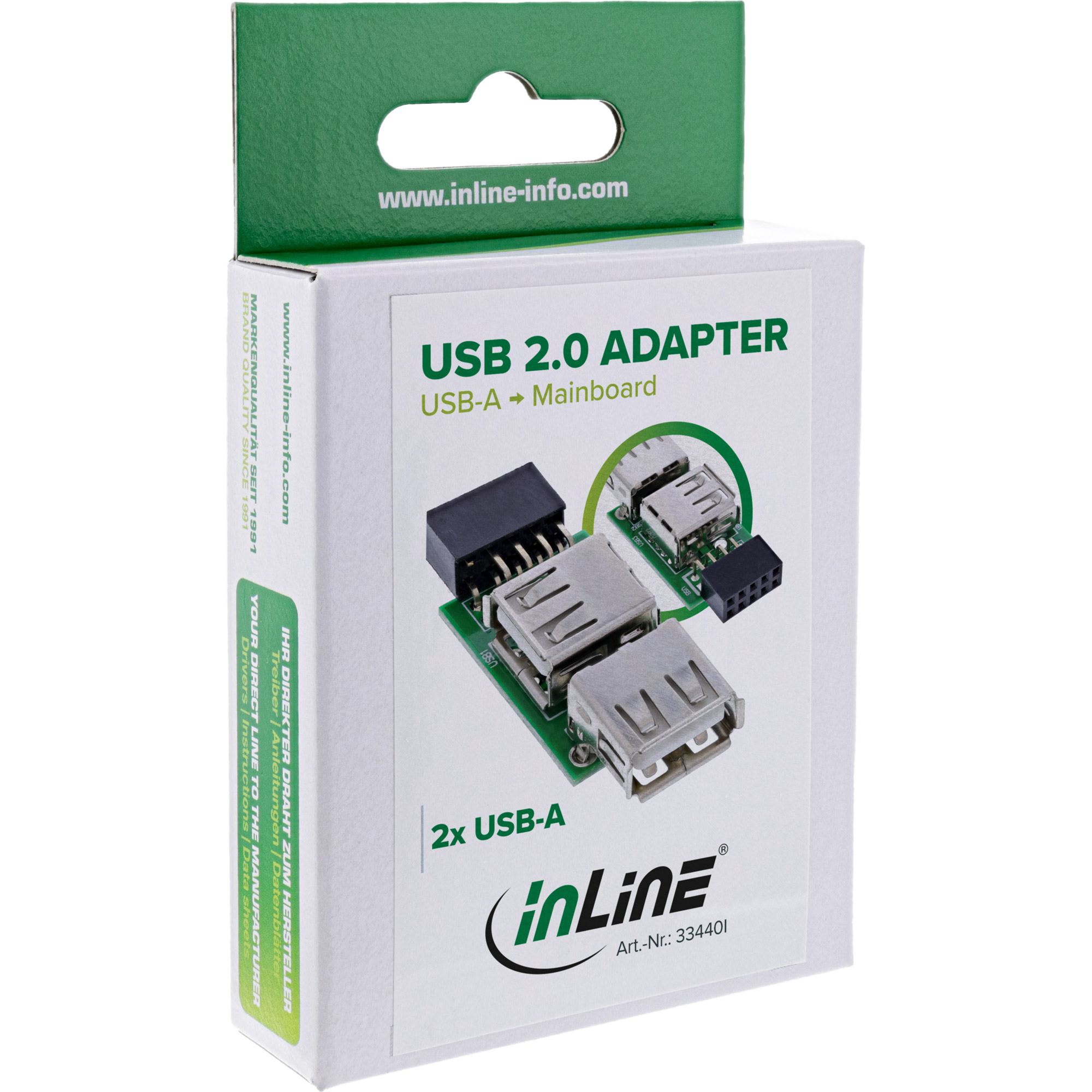 Inline® USB 2.0 Adapter, 2x Buchse A auf Pfostenanschluss Inline® USB 2.0 Adapter, 2x Buchse A auf Pfostenanschluss