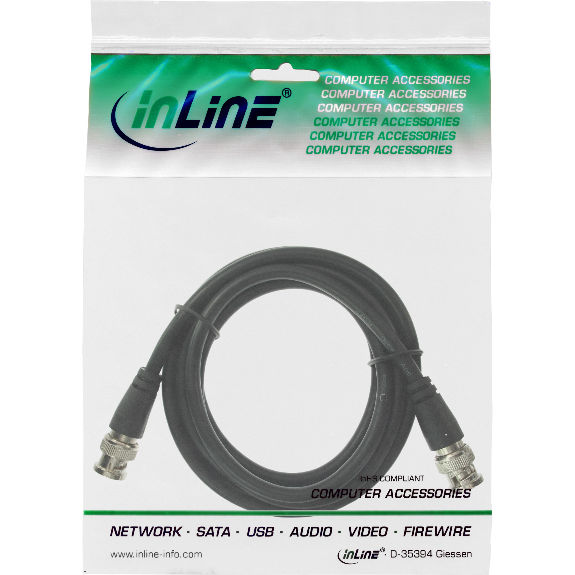 Inline® BNC Videokabel, RG59, 75Ohm, 15m