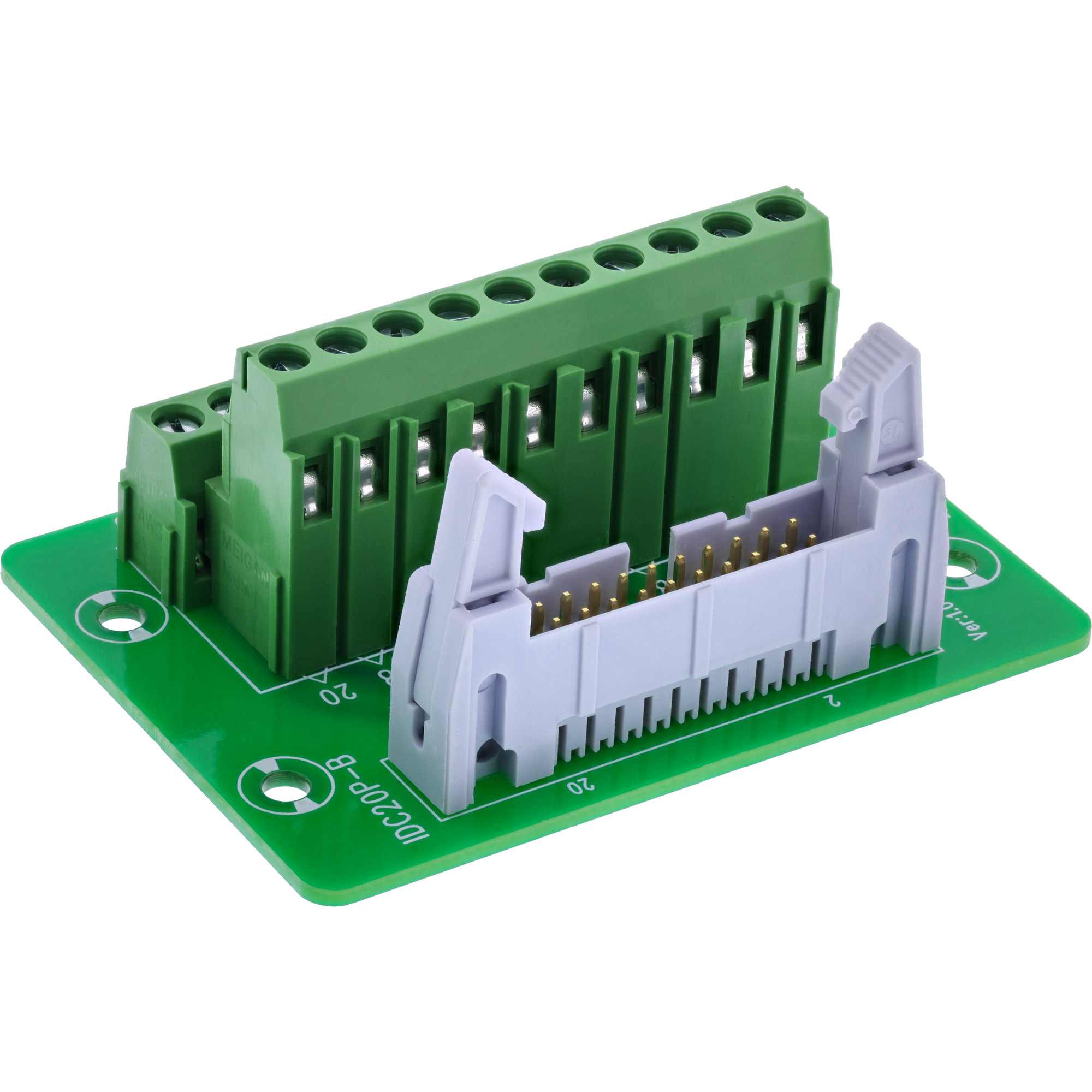InLine® IDC 20 Buchse an Terminalblock, 10-polig, auf Platine