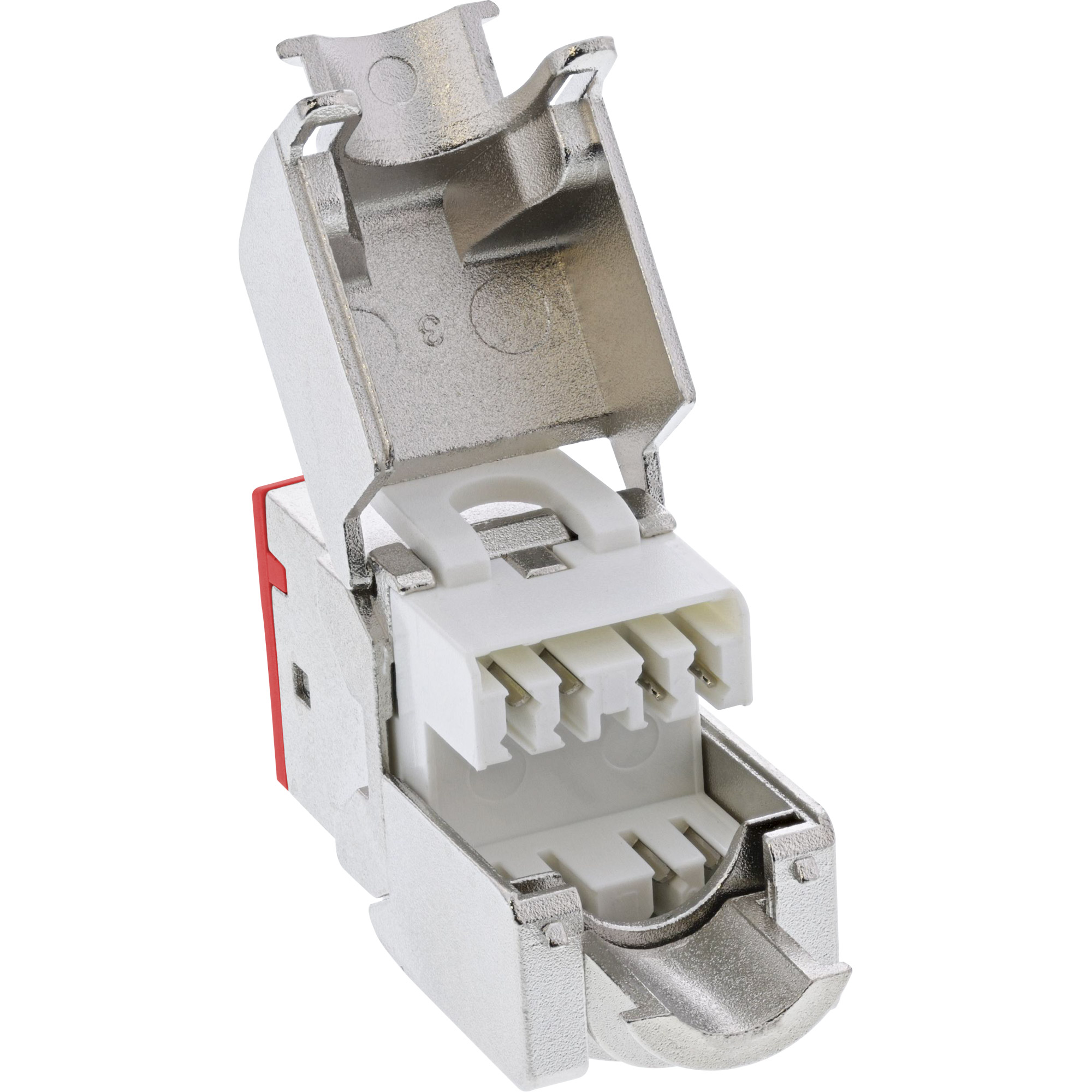 8x Inline® Keystone RJ45 Buchse, geschirmt, Cat.6A, rot