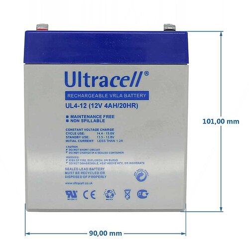Ultracell UL4-12 12V 4Ah Ultracell UL4-12 12V 4Ah