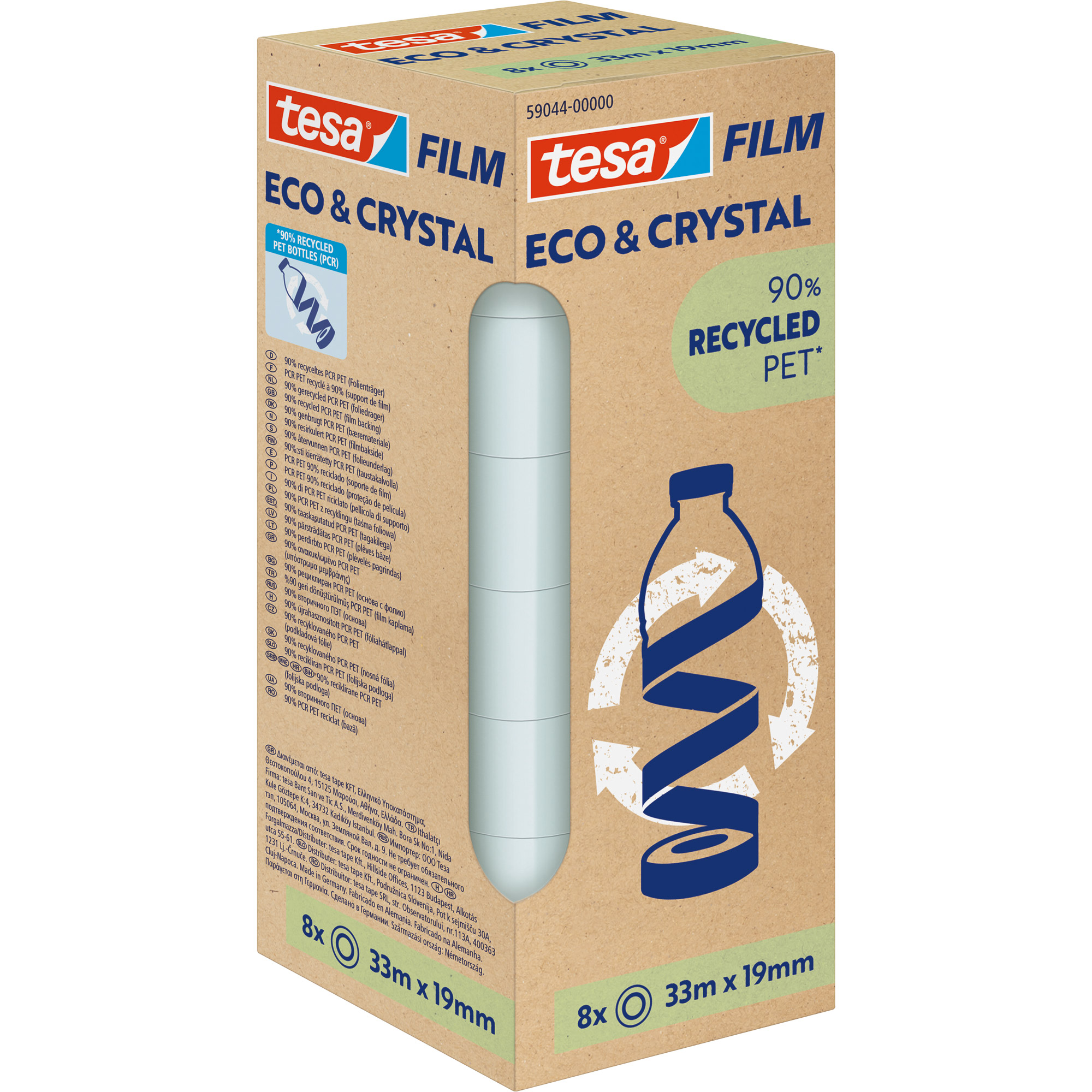 tesafilm Eco & Crystal, 33m x 19mm, 8er-Pack
