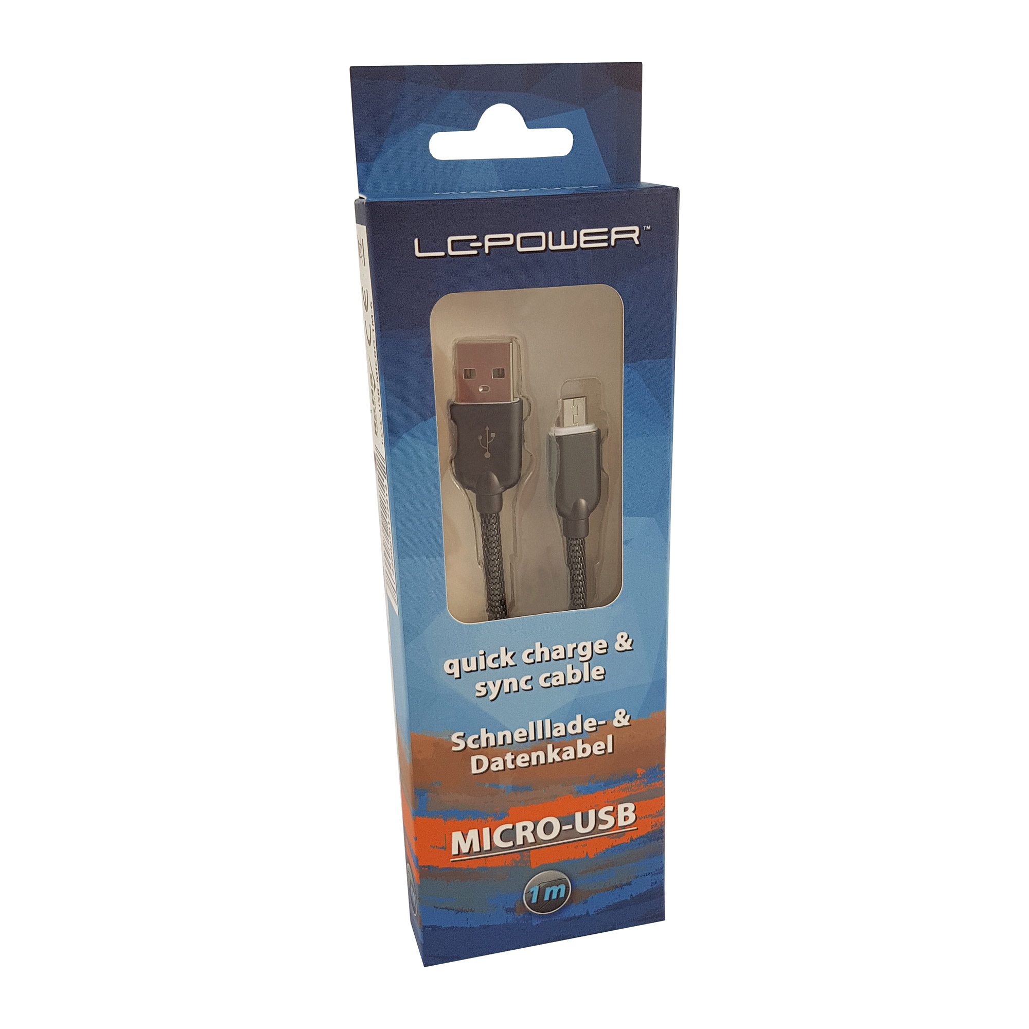 LC-Power LC-C-USB-MICRO-1M-6 USB A zu Micro-USB Kabel, Metall schwarz, 1m LC-Power LC-C-USB-MICRO-1M-6 USB A zu Micro-USB Kabel, Metall schwarz, 1m