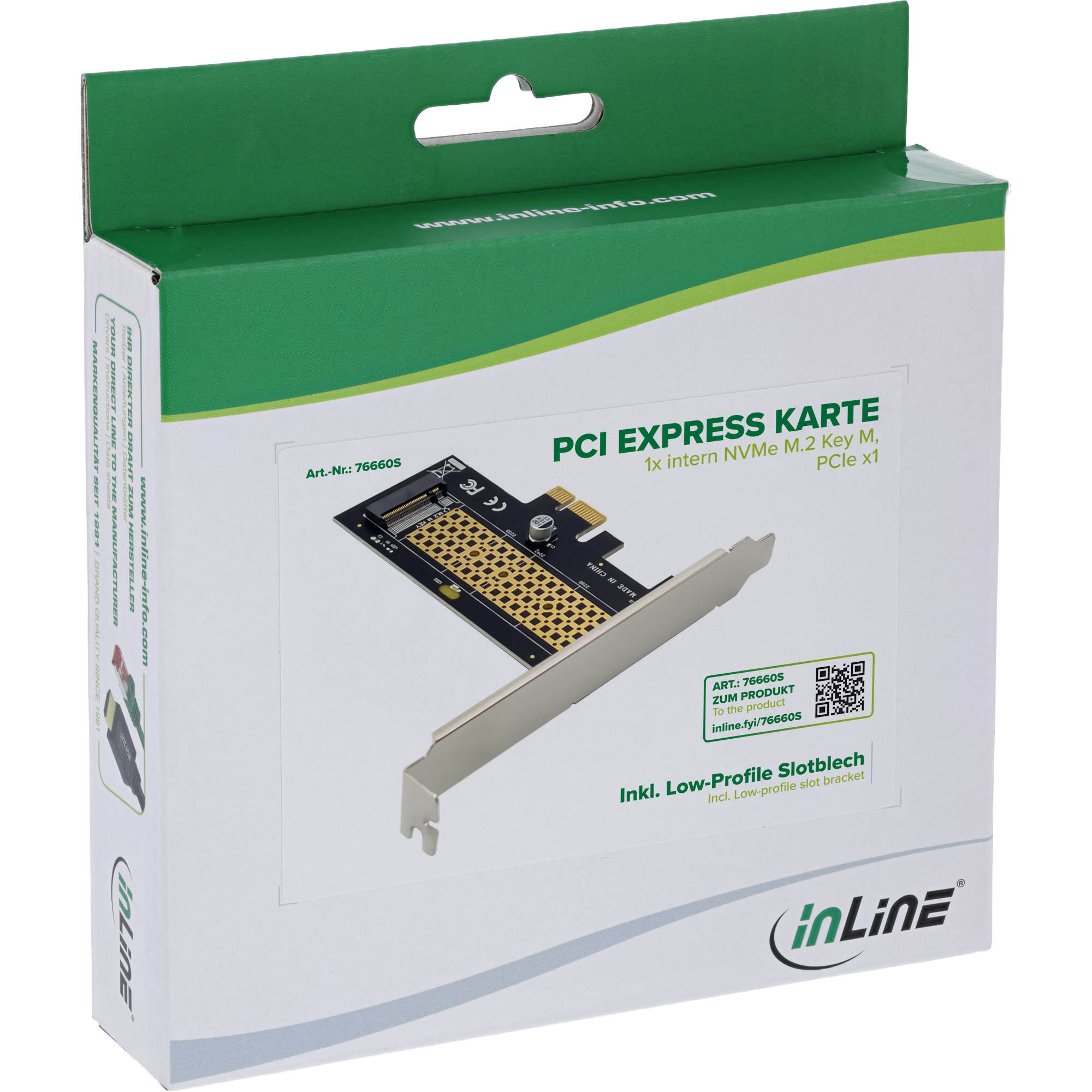 InLine® PCI Express Karte zu 1x intern NVMe M.2 Key M, PCIe x1
