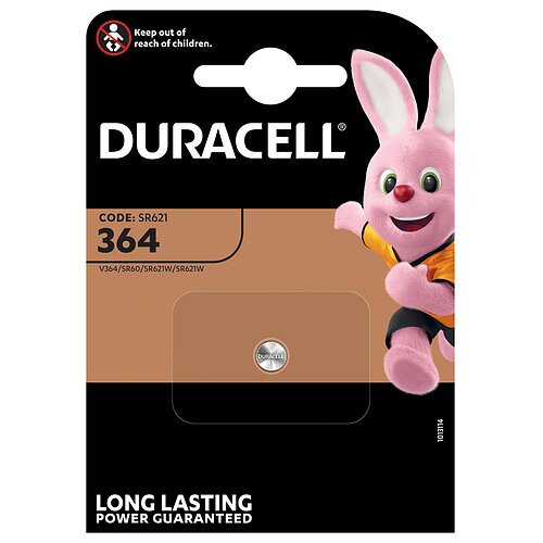 SR621SW SR60 364 Silberoxid Batterie Duracell 1,55 V - 1er Verpackung