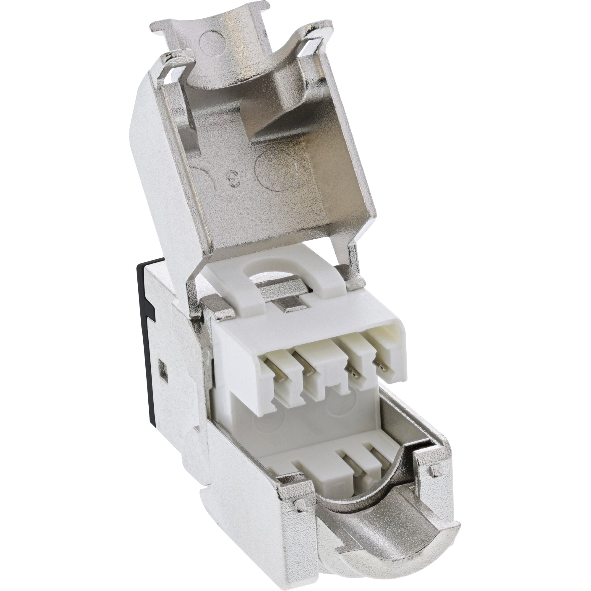 8x Inline® Keystone RJ45 Buchse, geschirmt, Cat.6A, schwarz