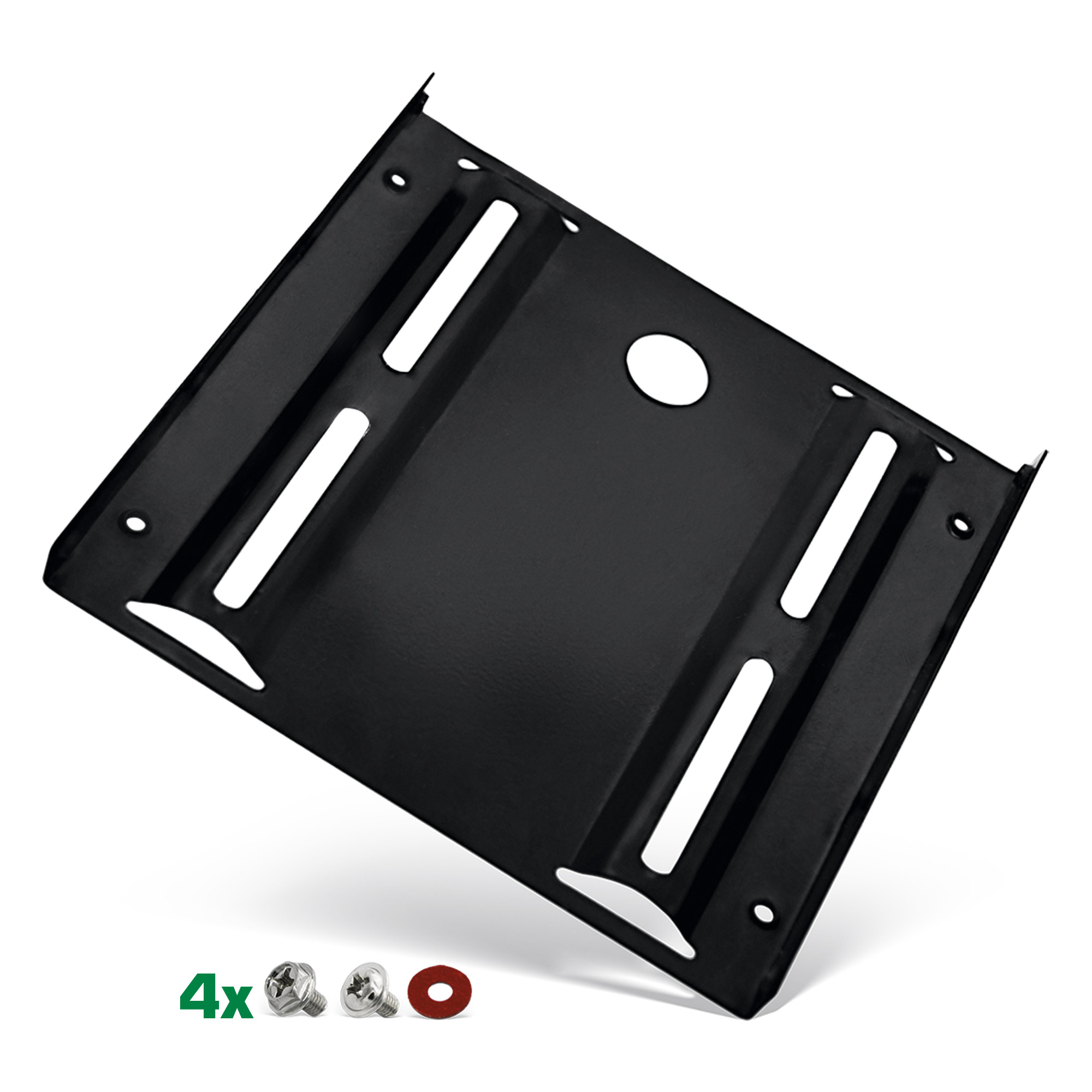 Inline® HDD/SSD Einbaurahmen, 2,5" auf 3,5", mit Einbauschrauben, schwarz